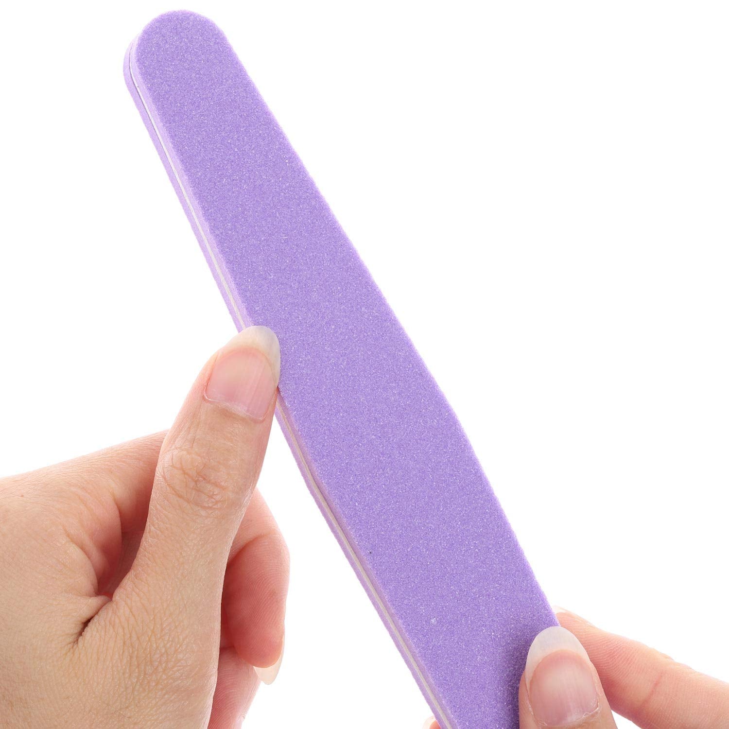 20Pcs Nail Block Buffer Files Sponge Washable Double Sided 100180 Sanding Buffing File(Purple)