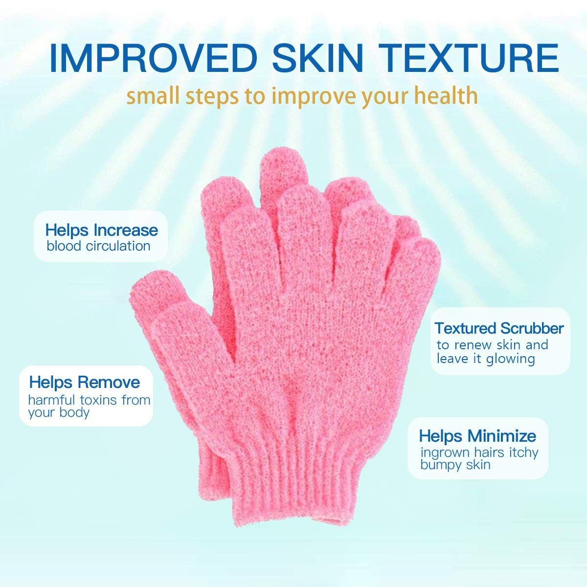 Atb 4 Pairs Exfoliating Gloves - Premium Scrub Wash Mitt For Bath Or Shower - Luxury Spa Exfoliation Accessories For Men And Wom