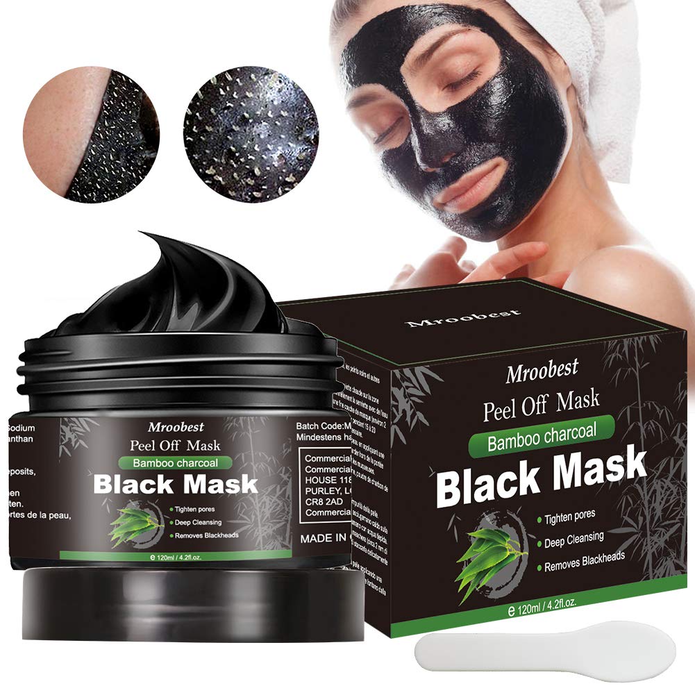 Mroobest Peel Off Face Mask, Charcoal Black Mask, 4.2 Fl Oz, Deep Cleansing for All Skin Types