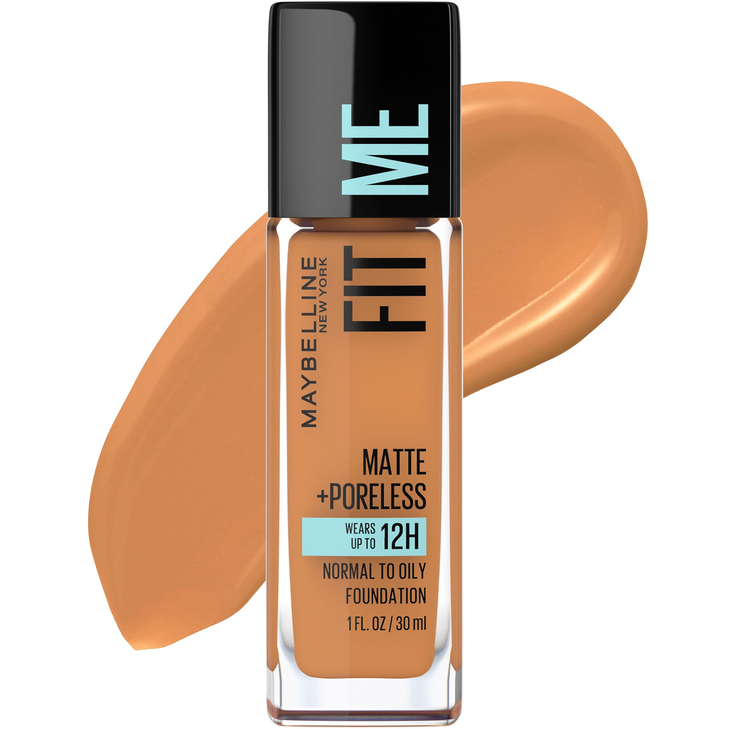 Maybelline Fit Me Matte + Poreless Liquid Oil-Free Foundation Makeup, Warm Sun, 1 Count (Packaging May Vary)