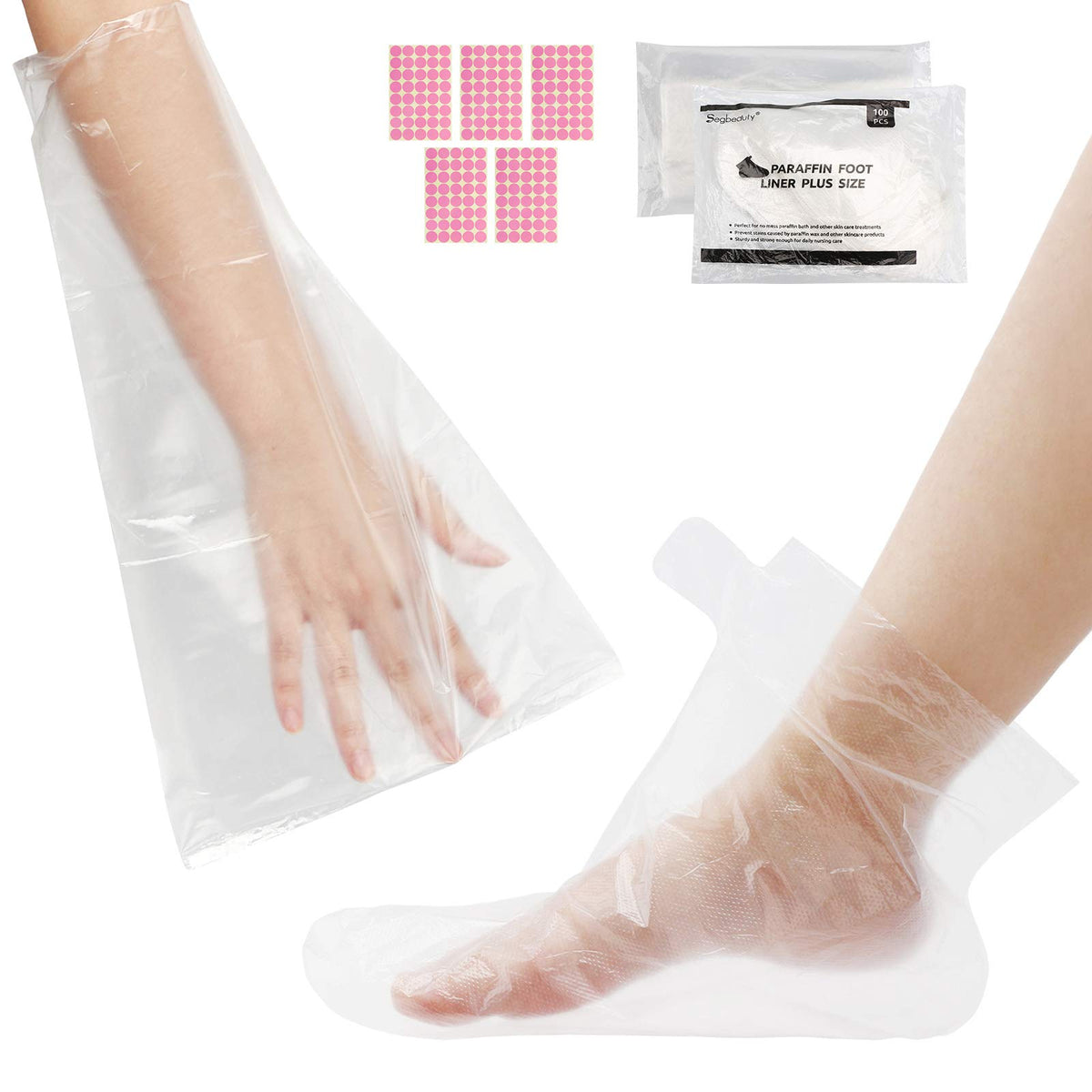 Segbeauty Paraffin Wax Liners For Hands & Feet, 200 Counts Larger & Thicker Plastic Paraffin Wax Booties Bags, Thera-Py Wax Refi