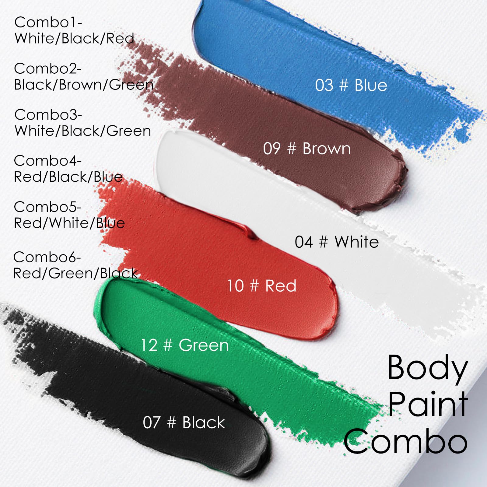 Freeorr 3 Colors Black Brown Green Face Body Paint Stick, Eye Black Baseball Sticks Camo Face Paint For Baseball/Football/Hallow