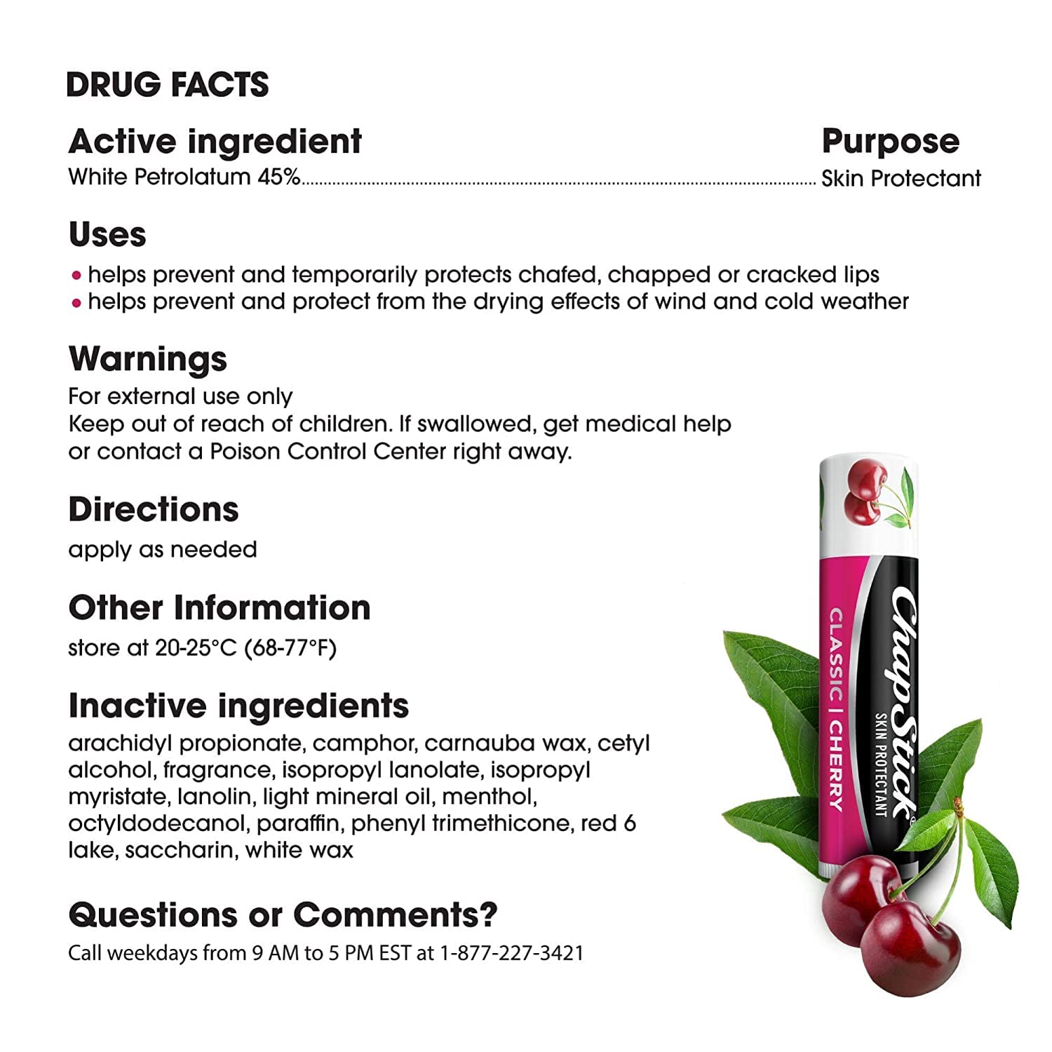 Chapstick Lip Balm Spf 4, Cherry - 0.15 Oz