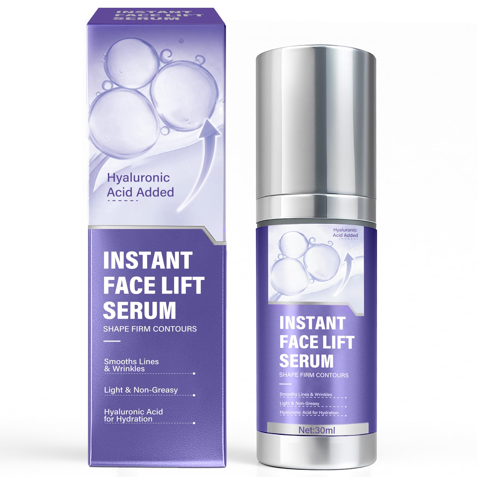 Face Lift Serum  Instant Face Tightener with Lightweight, NonGreasy Formula, Helps Smoothen Appearance of Fine Lines & Puffine
