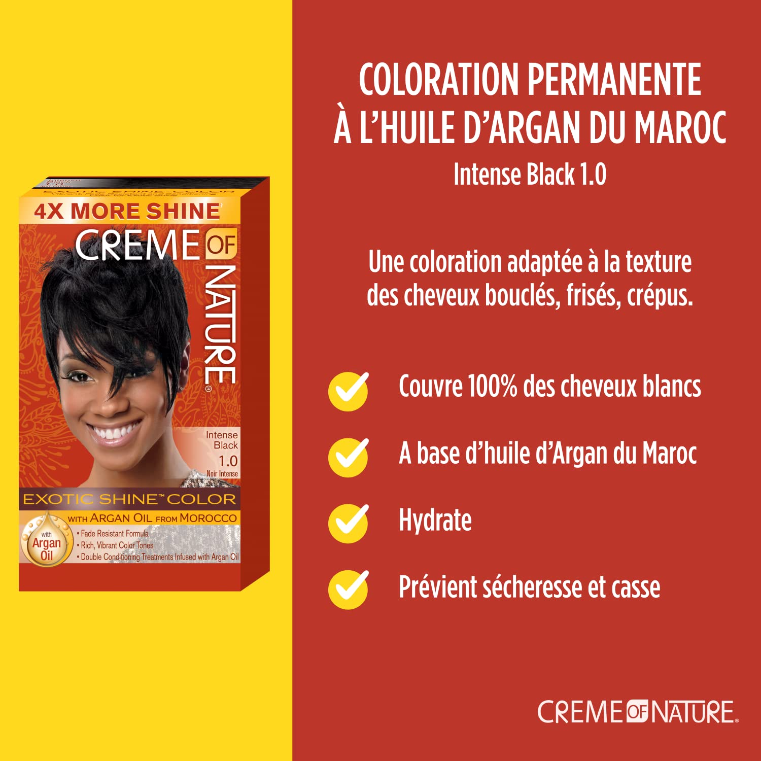 CREME OF NATURE EXOTIC SHINE COLOUR WITH ARGAN OIL FROM MOROCCO 1.0 INTENSE BLACK by Creme of Nature
