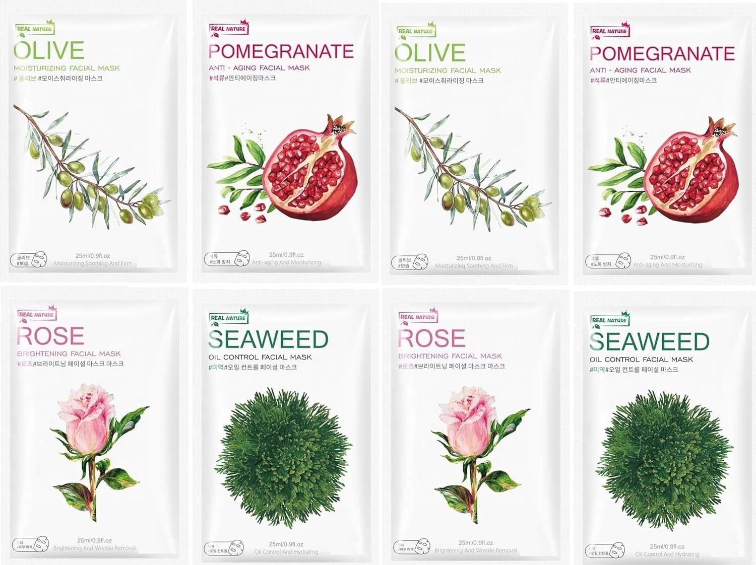 Mooyam Korean Glass Skin Facial Face Sheet Mask Pack Of 8 (25G *8)