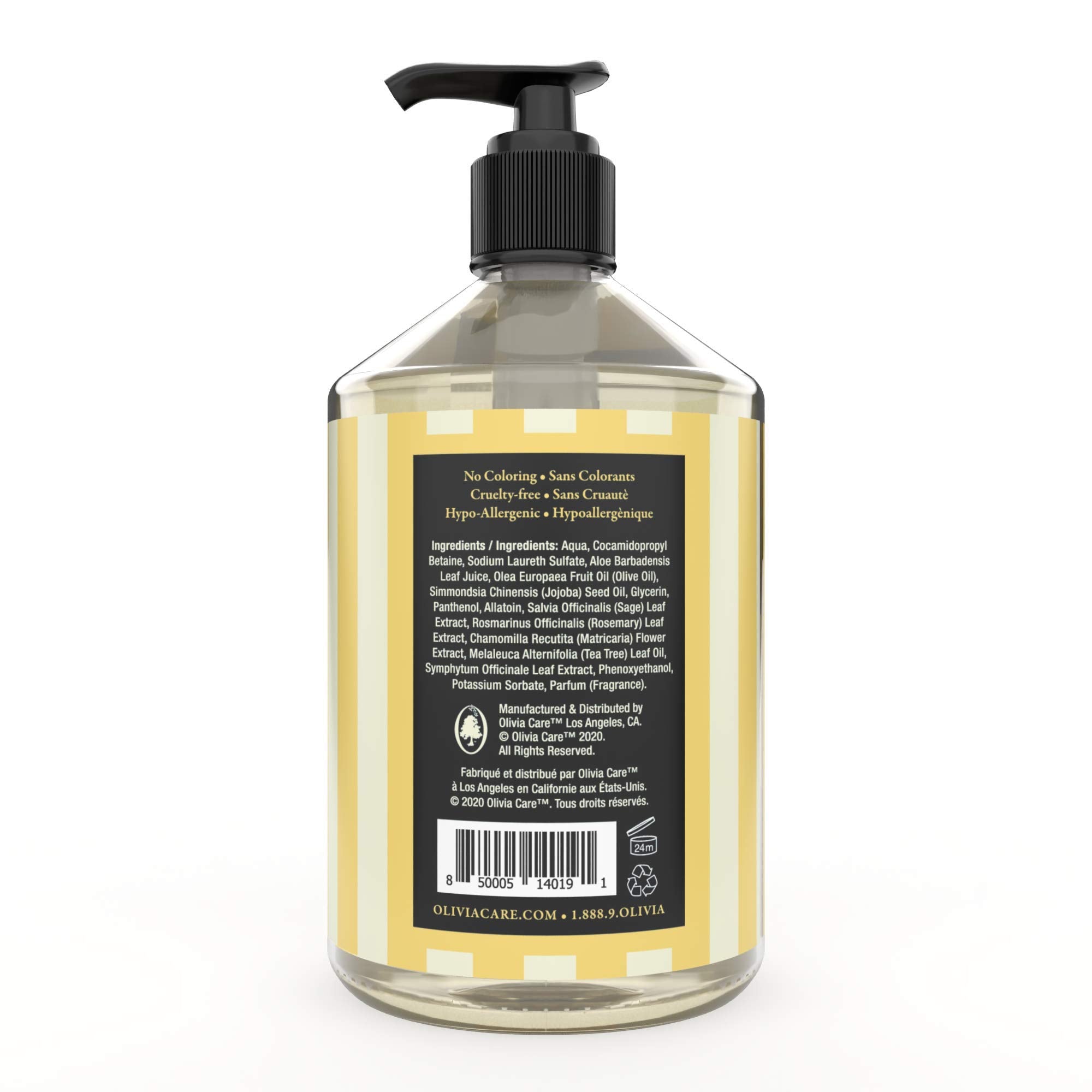 Olivia Care Liquid Hand Soap | Infused With Olive Oil | All Natural & Germ-Fighting | Moisturizing Hand Wash For Kitchen & Bathr