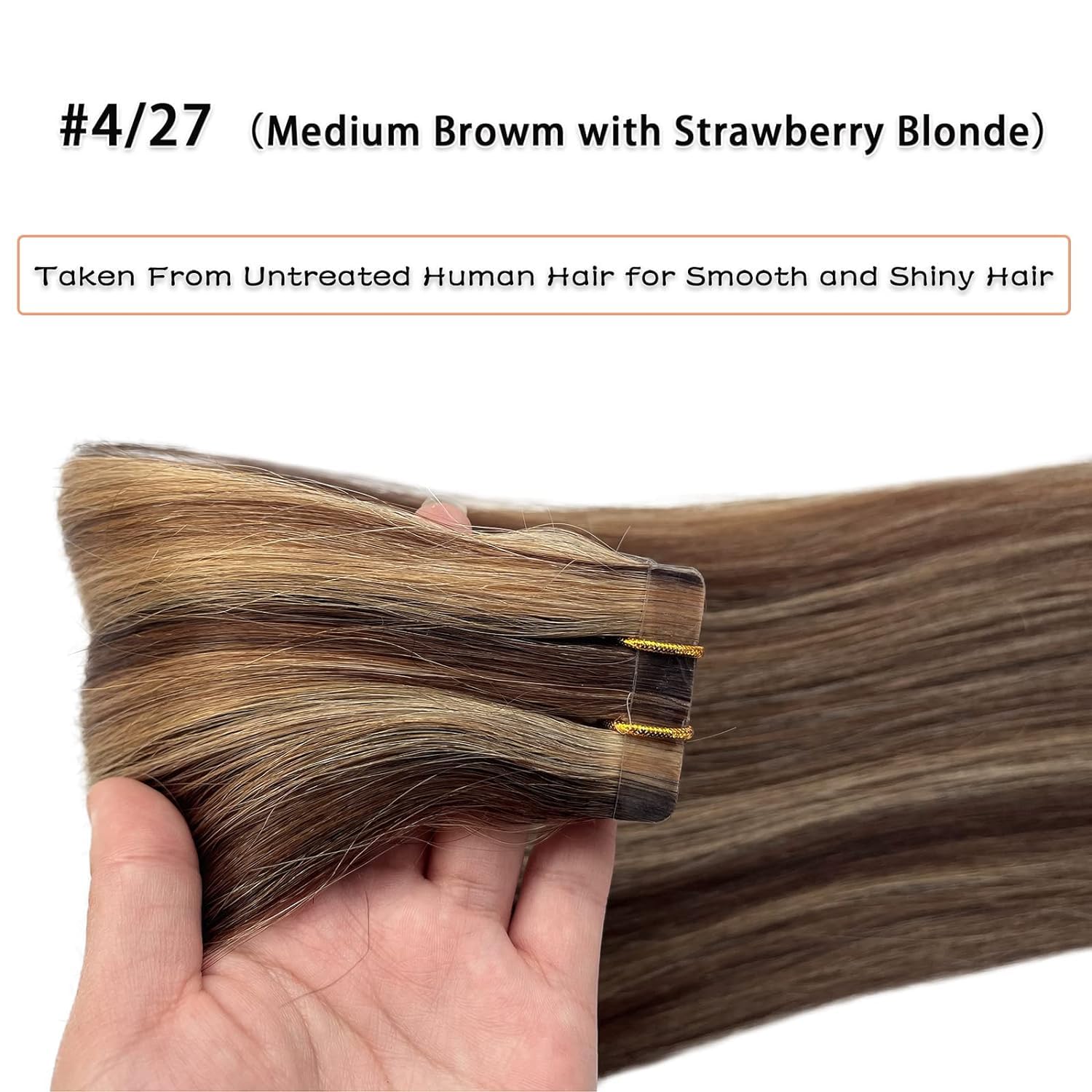 Ombre Tape In Human Hair Extensions For Women Highlighted Brown Mix Honey Blonde Hair Extensions Real Human Hair 20Pieces/30Gram