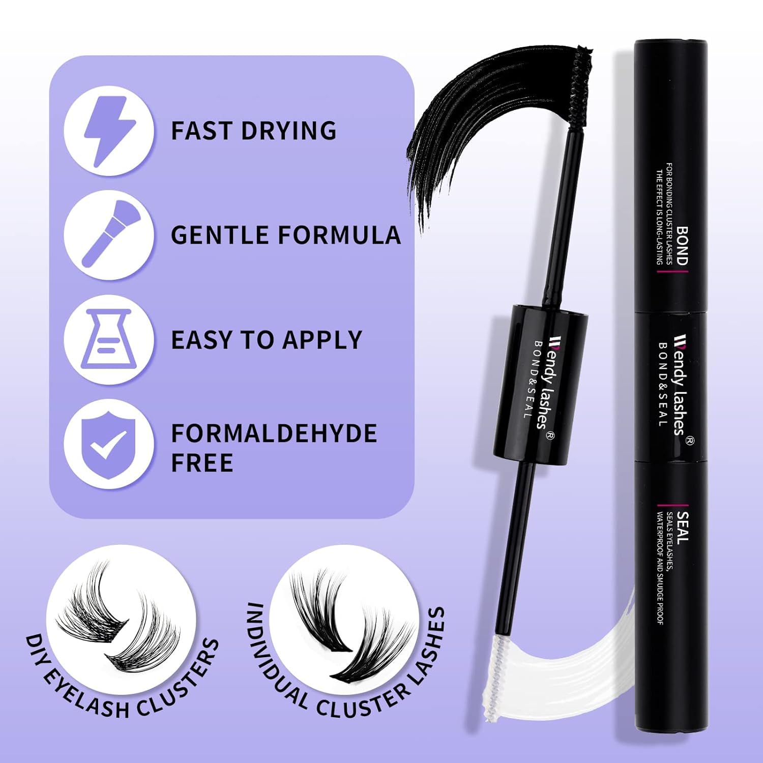 DIY lash Extension Kit 60D+80D Lash Cluster Kit with 240 PCS C/D Curl 12-16mm Mixed,Individual Lashes Clusters Lash Band and Sea