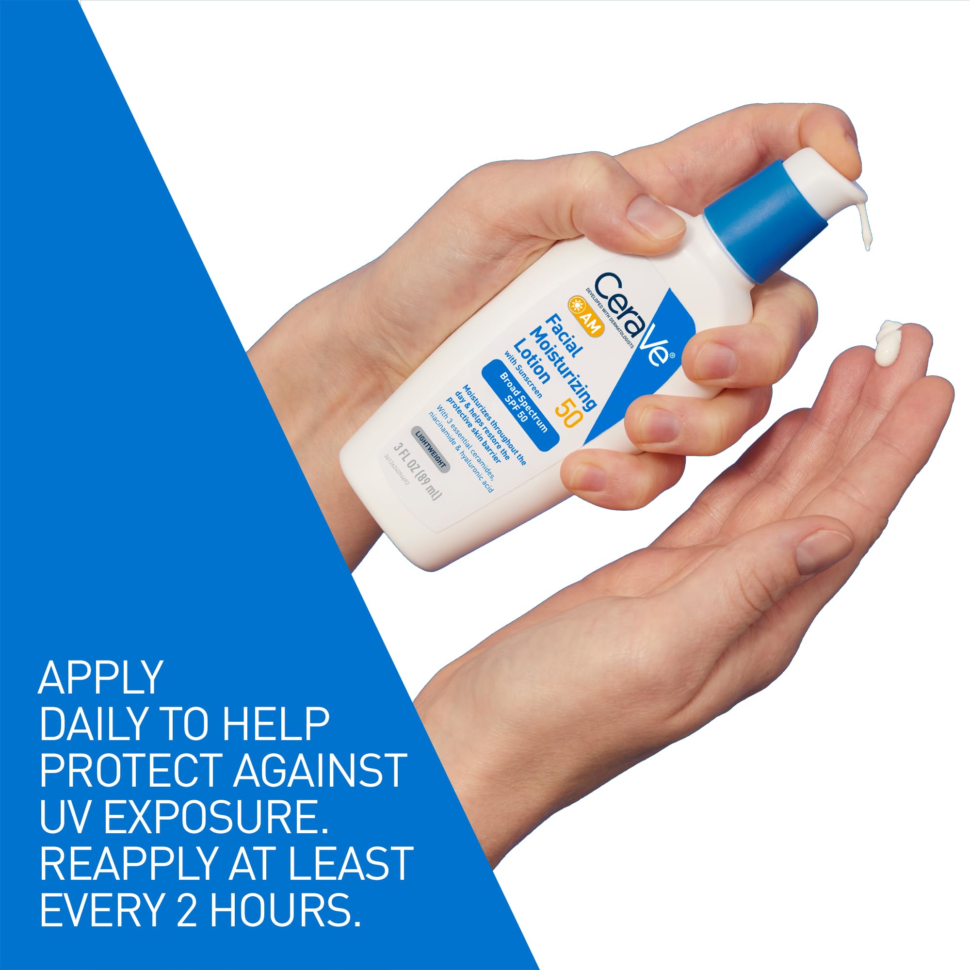 Cerave Am Facial Moisturizing Lotion Spf 50 | Face Moisturizer With Spf, Hyaluronic Acid, Niacinamide & Ceramides | Non-Greasy |