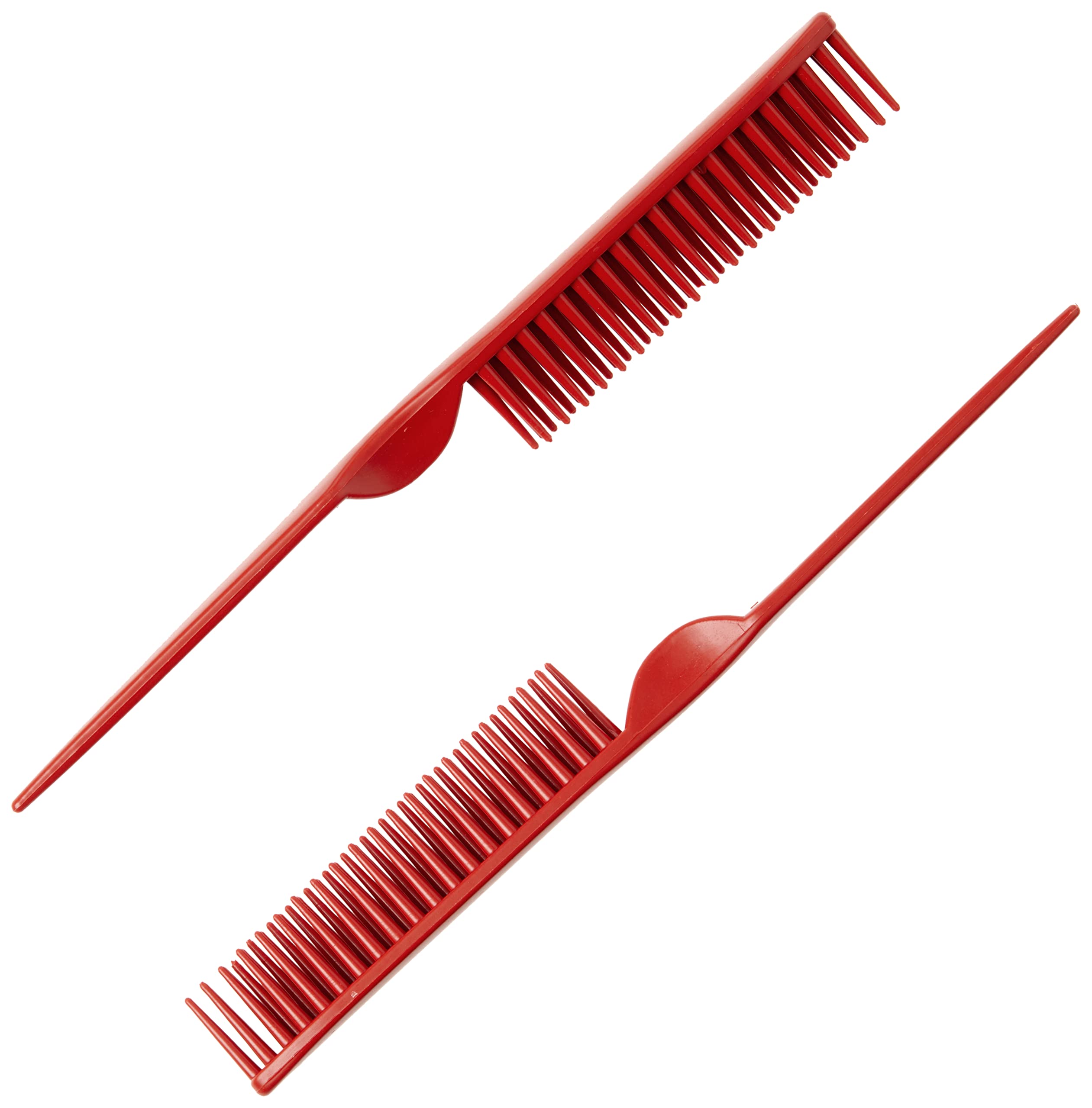 CocoBlack Naturals 3 Row Styling Comb - Detangles & Defines Curls, Small, Red, Model CB5355