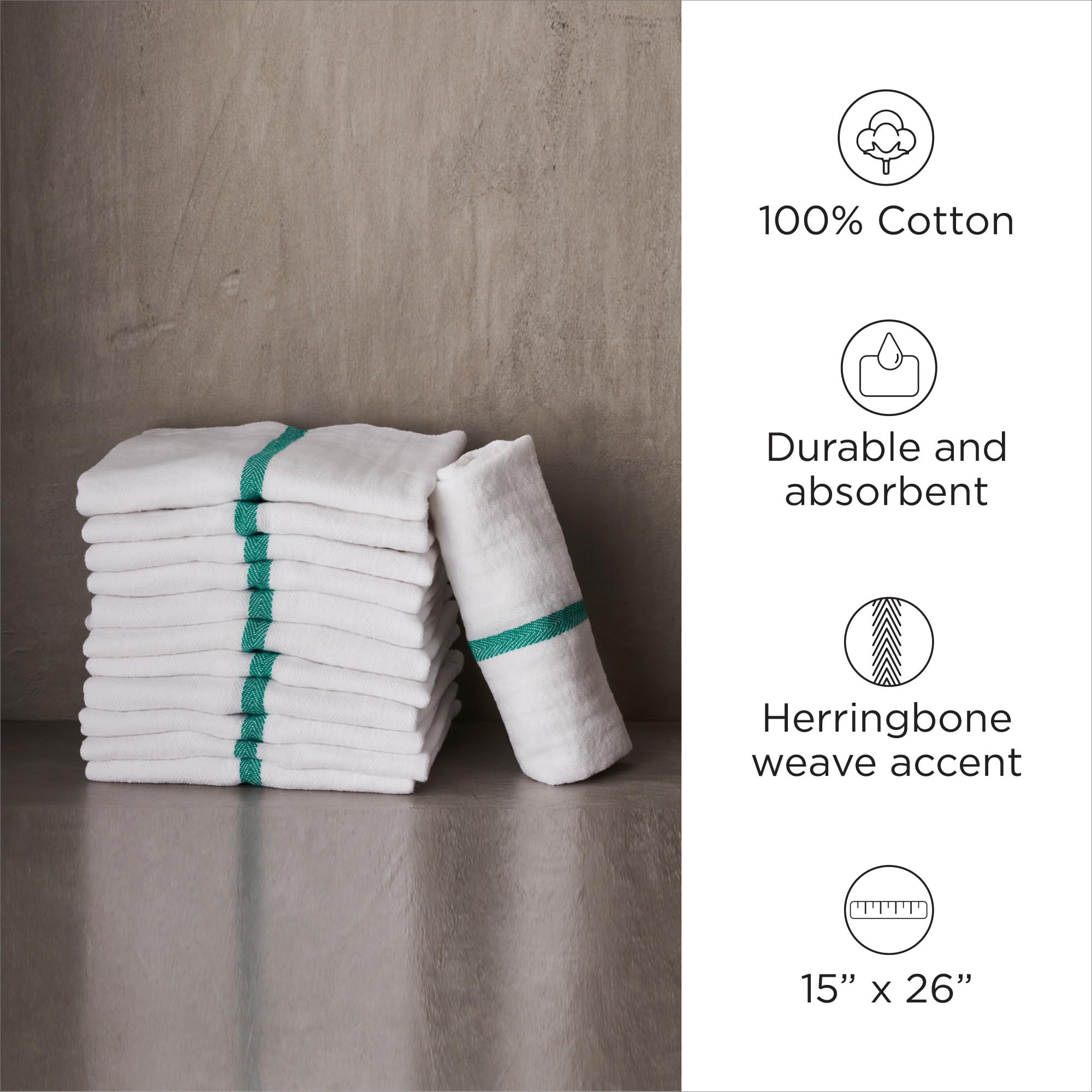 Diane 100% Cotton Barber Towels, 15x26, Soft and Absorbent Multipurpose Towels for Salon, Spa, and Barber Shop Use, Machine Wash