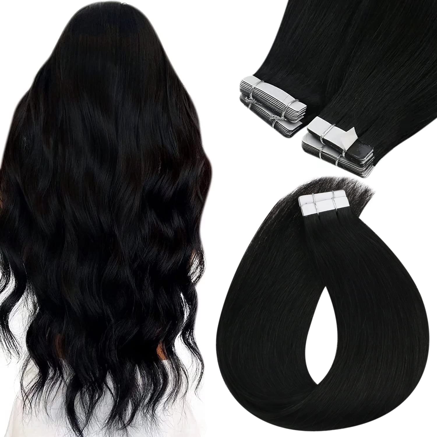 Sunny Hair Tape In Hair Extensions Black Tape In Hair Extensions Real Human Hair Black Remy Hair Extensions Tape In Human Hair T