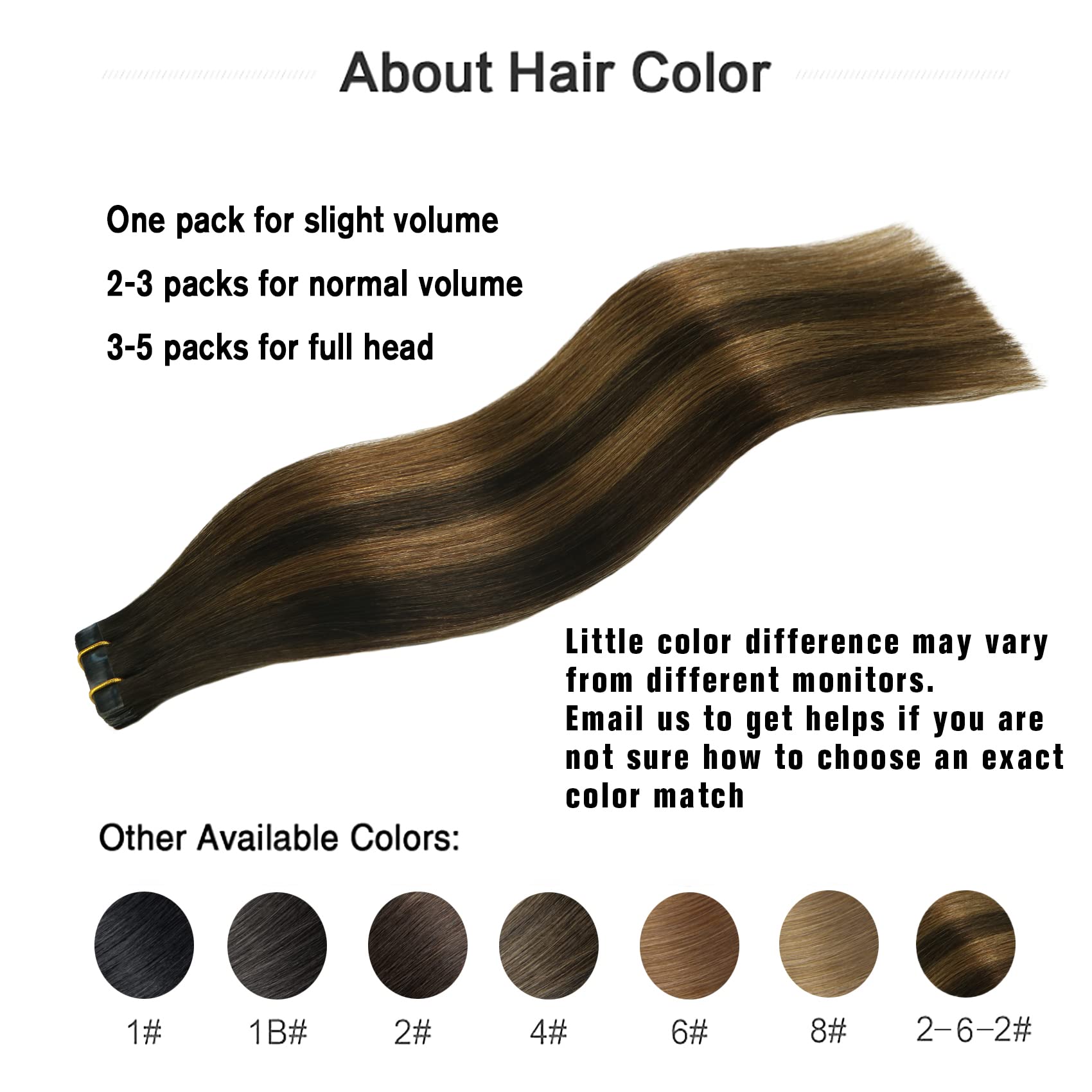 Aison Balayage Dark Brown Ombre To Chestnut Brown Human Hair Tape In Extensions 16Inches 30G 20 Pcs/Pack Tape Ins Human Hair Ext