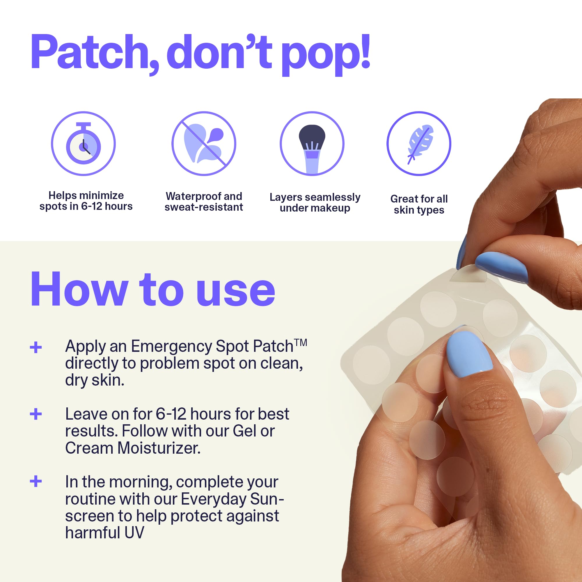 Curology Emergency Spot Pimple Patches For Face, Hydrocolloid Pimple Patches Fast-Acting Support, Spot Concealing And Oil Absorb