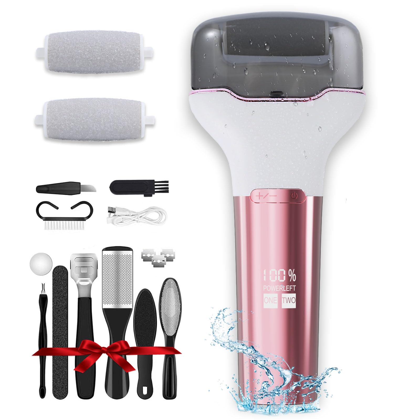 Electric Foot Callus Remover,Waterproof Foot Scrubber File, Rechargeable Portable Electronic Foot File, Pedicure Kits, Professio