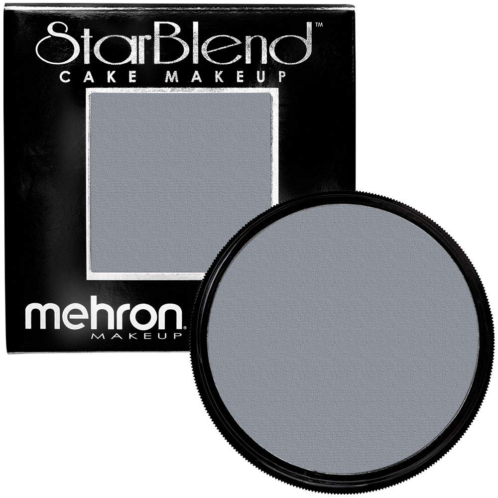 Mehron Makeup StarBlend Cake Makeup | Wet/Dry Pressed Powder Face Makeup | Powder Foundation | Light Grey Face Paint & Body Pain