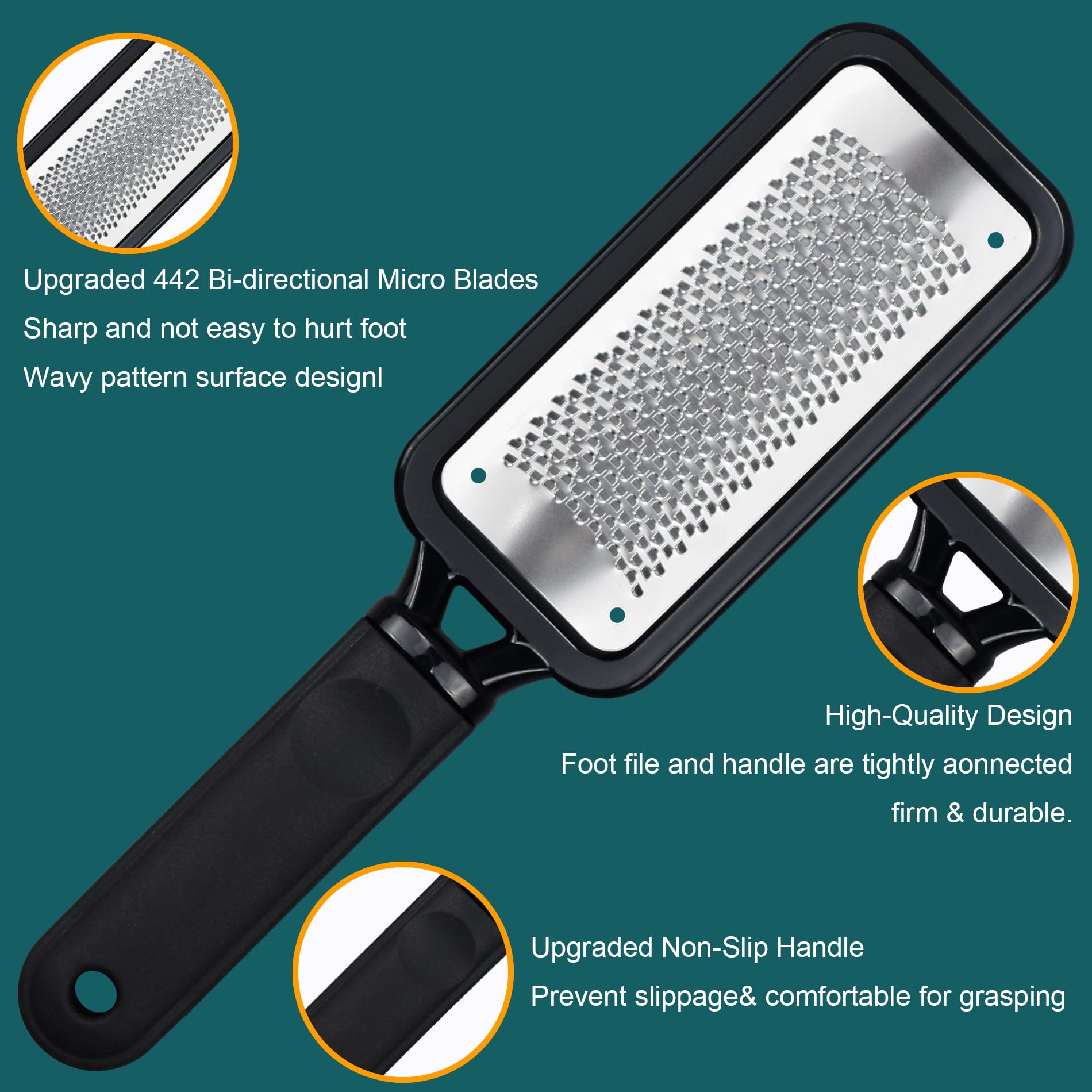 Foot Files Callus Remover 2 Pcs Stainless Steel Professional Pedicure Foot Rasp And Dual Sided Scrubber Foot Care Tools To Remov