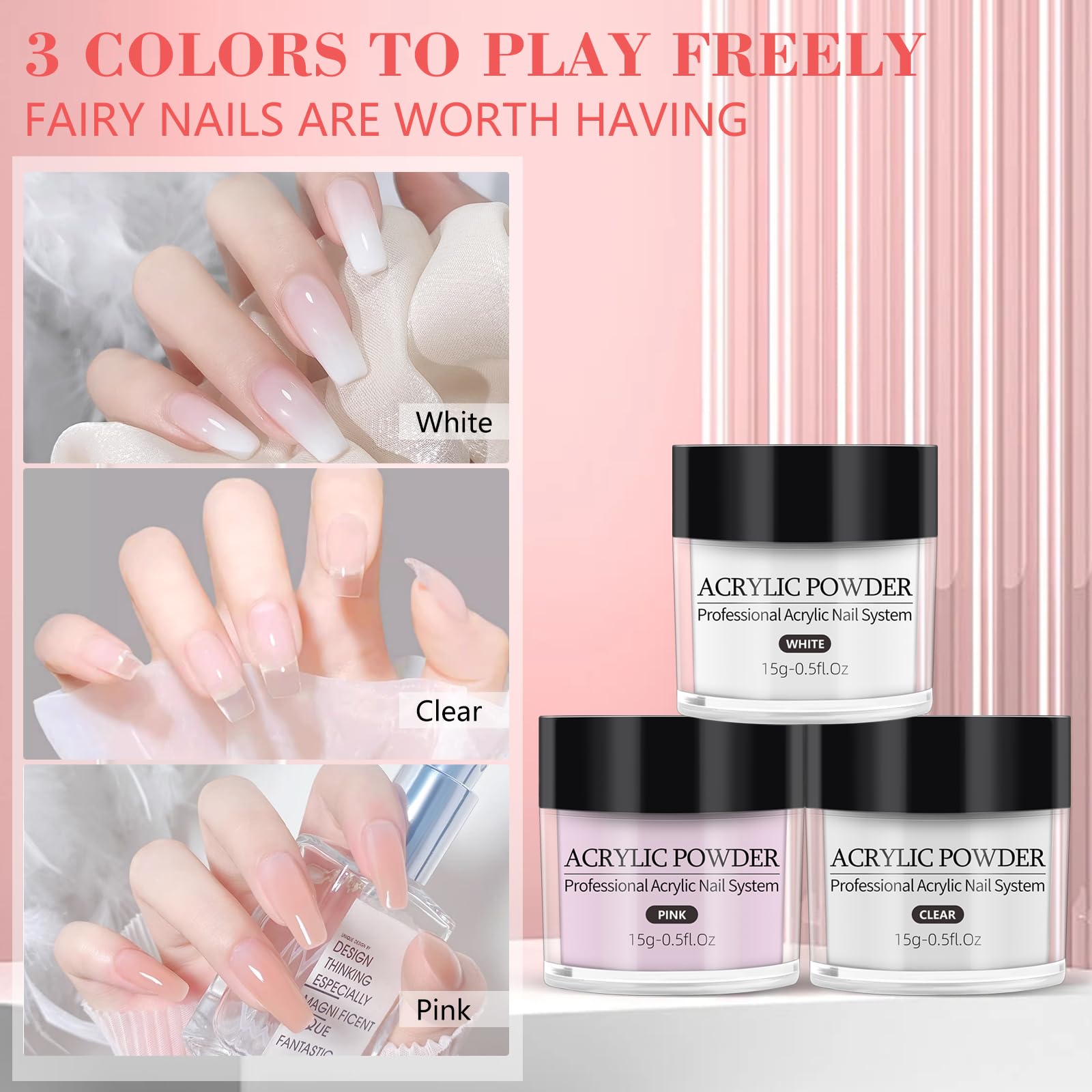 Practice Hand For Acrylic Nail Kit Professional Acrylic Set ,Nail Hand Practice Acrylic Nail Powder Brush,Nail Manikin Hand Nail