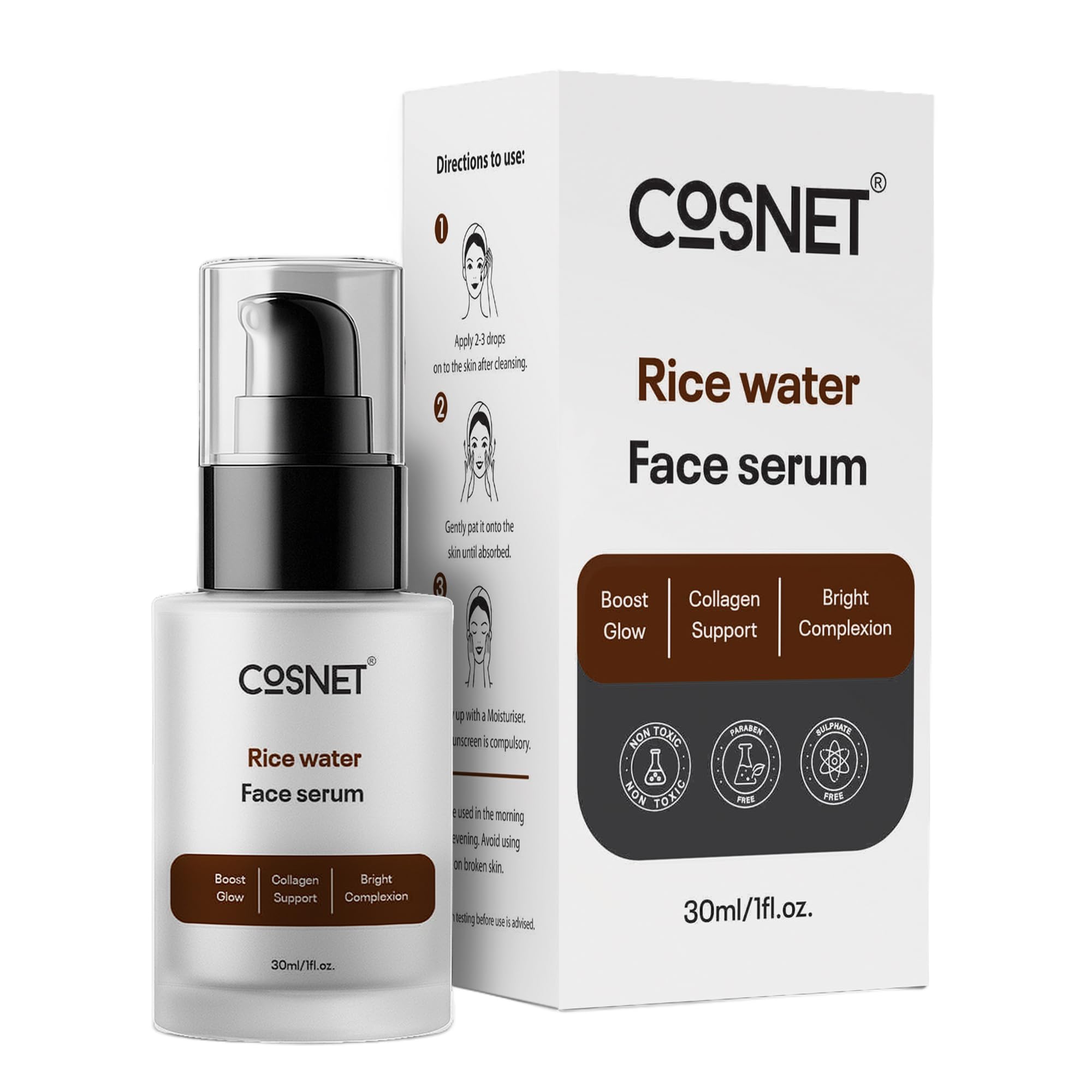 Rice Water Face Serum 30Ml Skin Brightening Hydrating Glow Serum For Men & Women Lightweight Non Greasy Daily Use Face Serum For