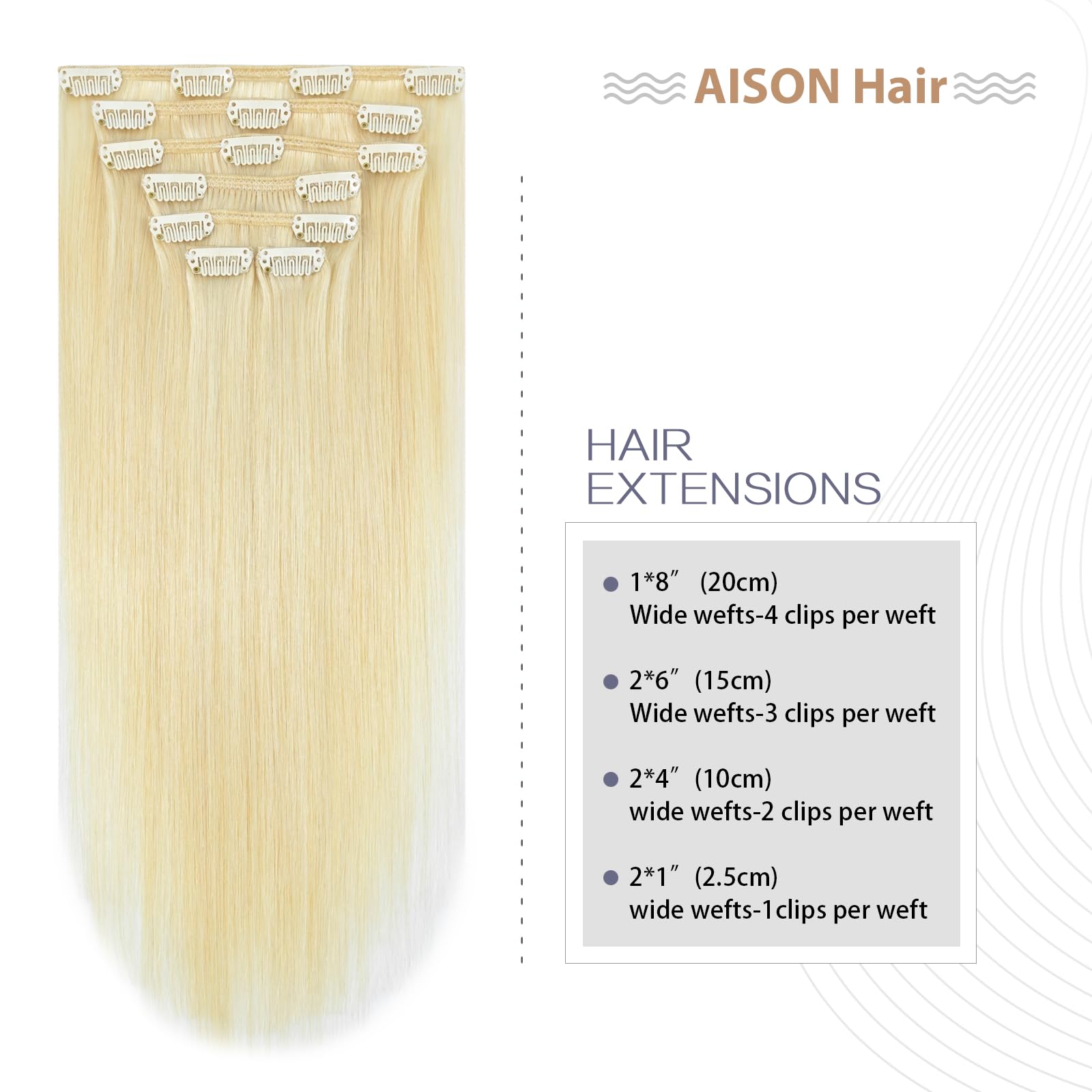 Platinum Blonde Clip in Hair Extensions Real Human Hair 70G 100% Remy Human Hair Soft Silky Straight for Fashion Women 7pcs 16cl
