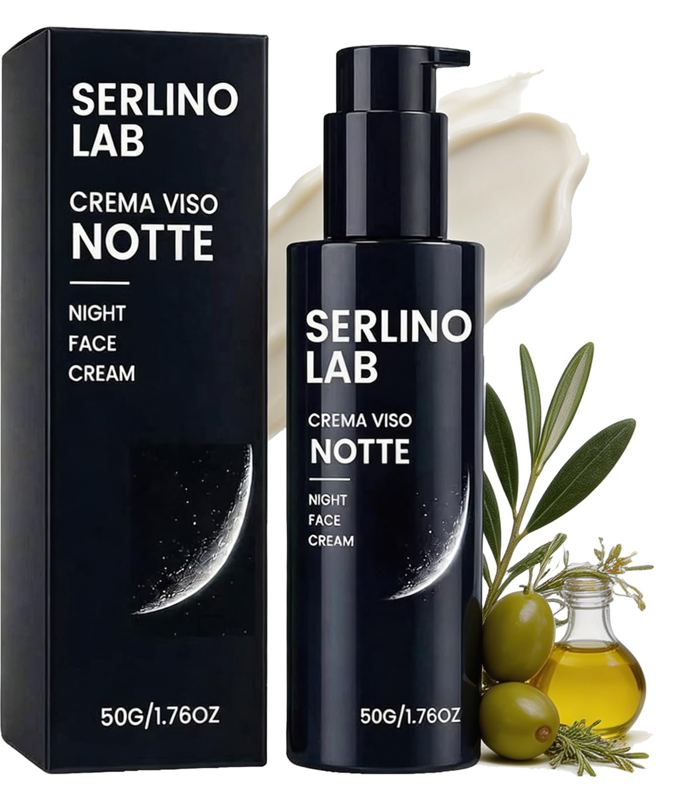 Serlino Lab 1PCSSerlino Lab for Men, Night Face Cream  1.7 Fl Oz