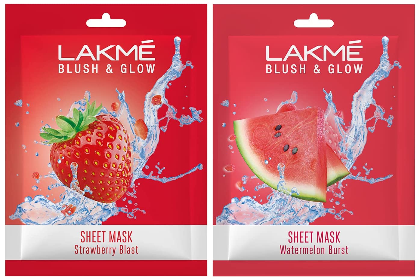 Lakm Blush & Glow Watermelon Sheet Mask, 20 Ml & Lakm Blush & Glow Strawberry Sheet Mask, 20 Ml