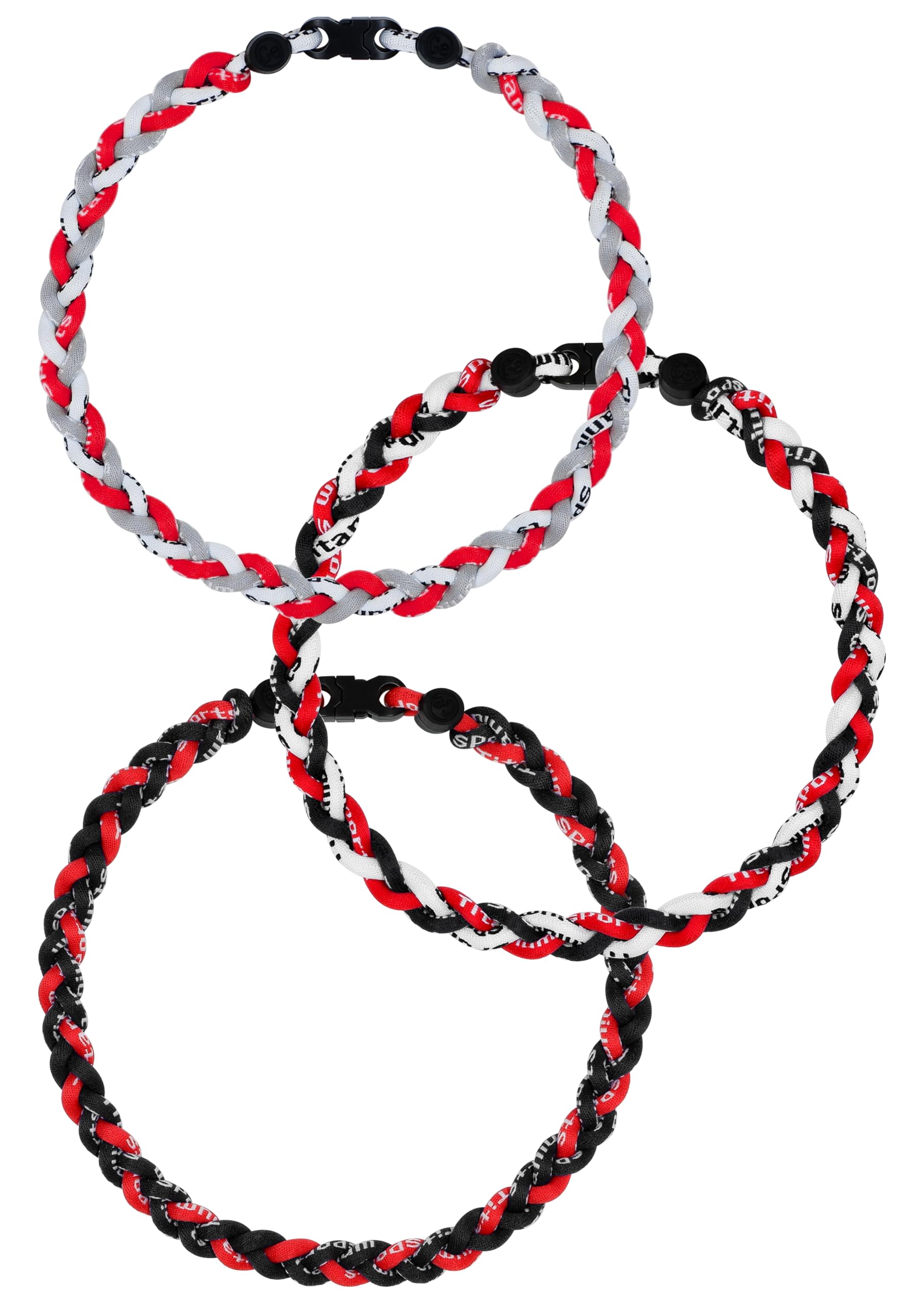 SUPBOMM 3 pcs Baseball Rope Necklaces, League Team Colors Braided Necklace, Baseball Team Gifts, Diamondbacks