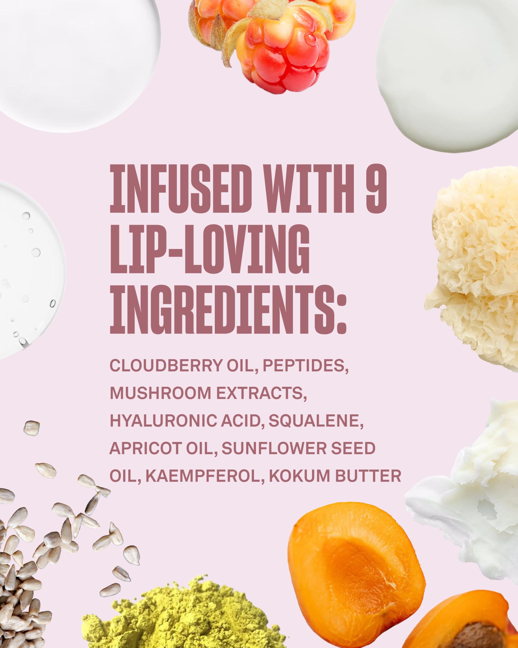 Babe Original Cloud 9 Peptide Lip Serum | Daily Lip Treatment With Cloudberry Oil, Mushroom Extracts, Hyaluronic Acid For Drynes