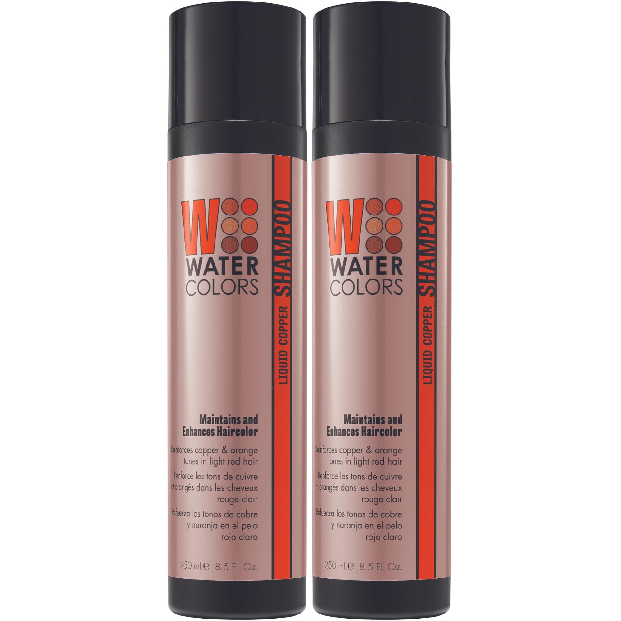 Watercolors Semi Permanet Color Depositing Shampoo. Sulfate & Paraben Free To Maintain & Enhance Hair Color 8.5 Oz - Liquid Copp