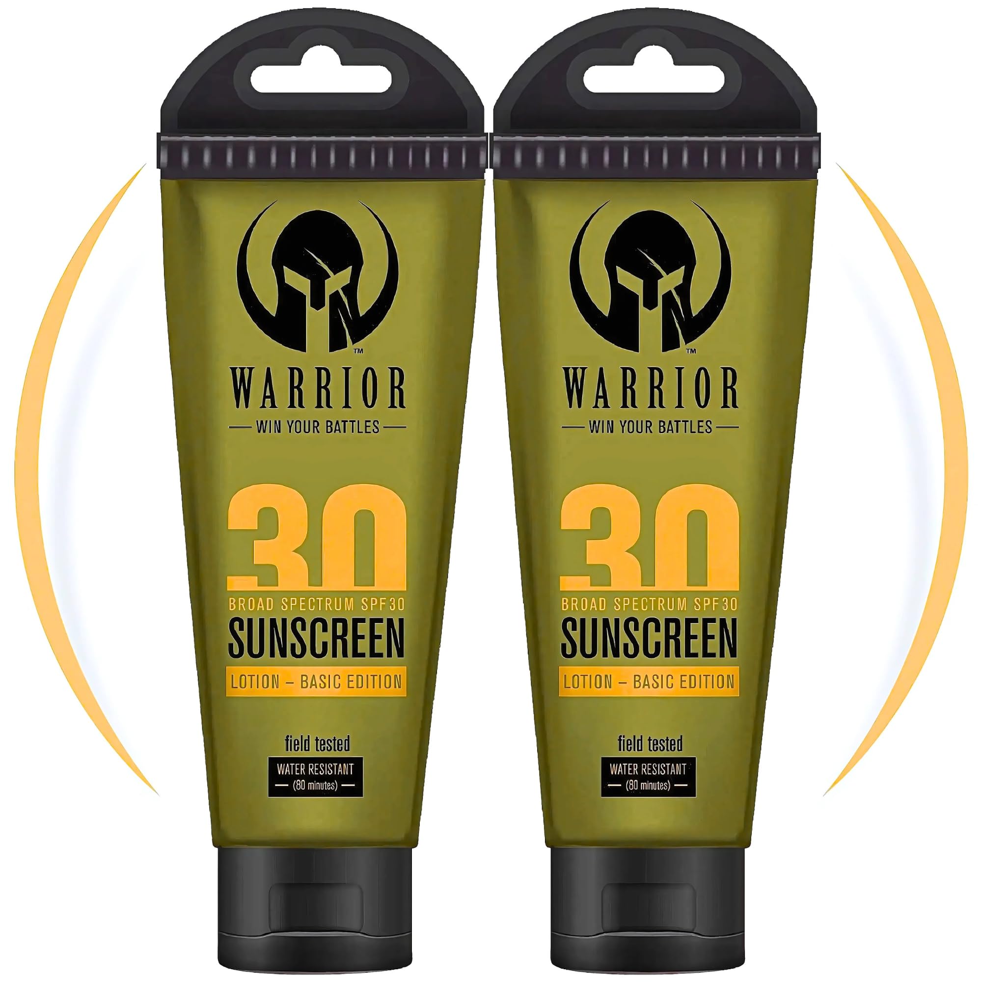 WARRIOR  WIN YOUR BATTLES Sunscreen SPF 30 Lotion  Water & Sweat Resistant Body Lotion with SPF  NonMineral Formula, Camo P