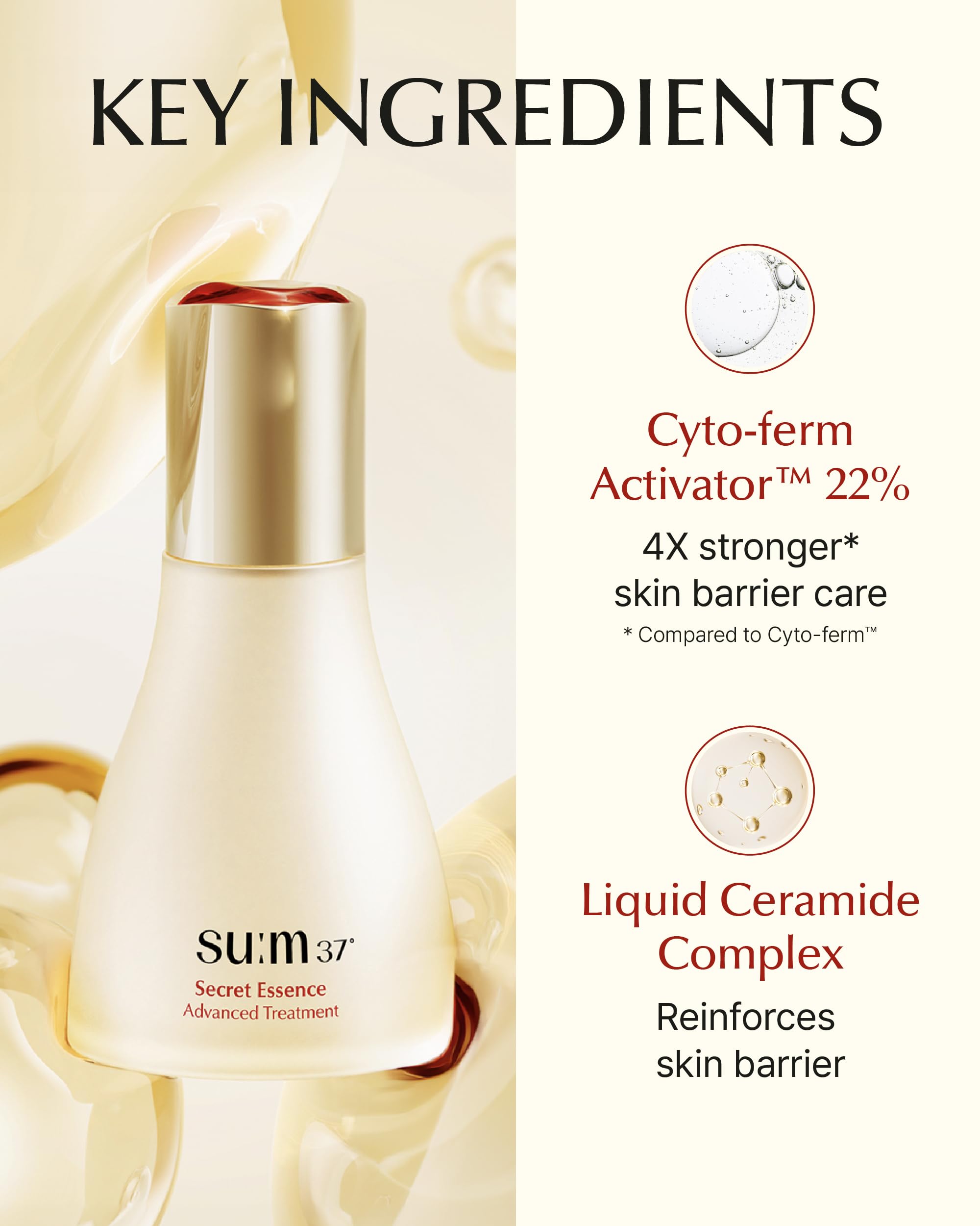 Su:M Secret Essence (2.71 Fl Oz) - Hydrating Serum For Skin Barrier, Elasticity, Radiance & Texture Enhancement. Korean Skin Car