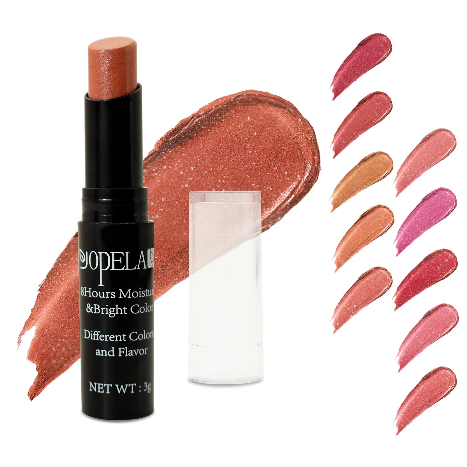 Yopela 10 Pack Tinted Lip Balm With Glitter Powder Stocking Stuffers Tinted Chapstick - Moisturizing Lip Balm with Shimmer - Lip