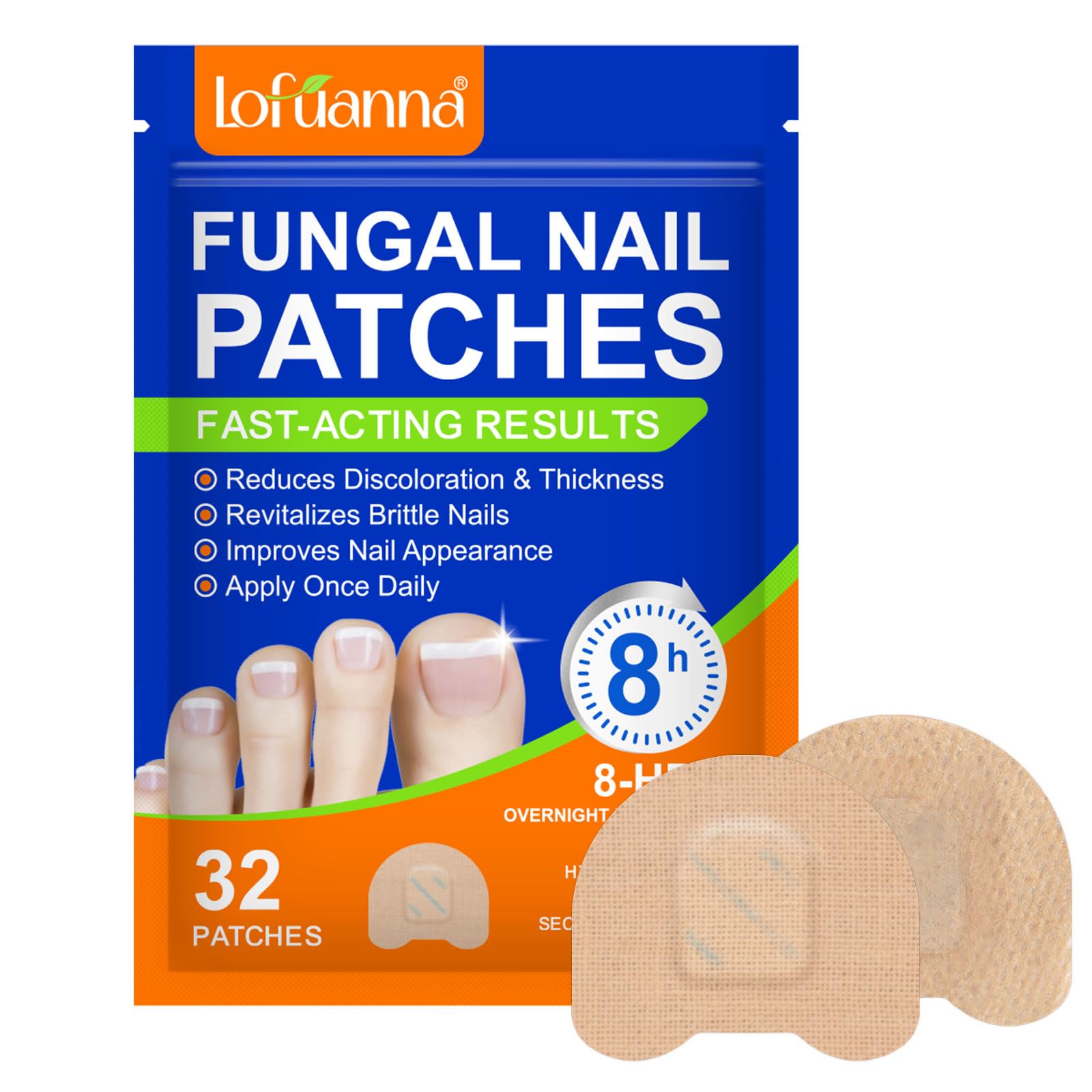 Nail Care Extra Strength - 32 Pcs Nighttime Nail Patches, Overnight Toe Nail Care for a Healthy Appearance, 8-Hour Moisturizing 