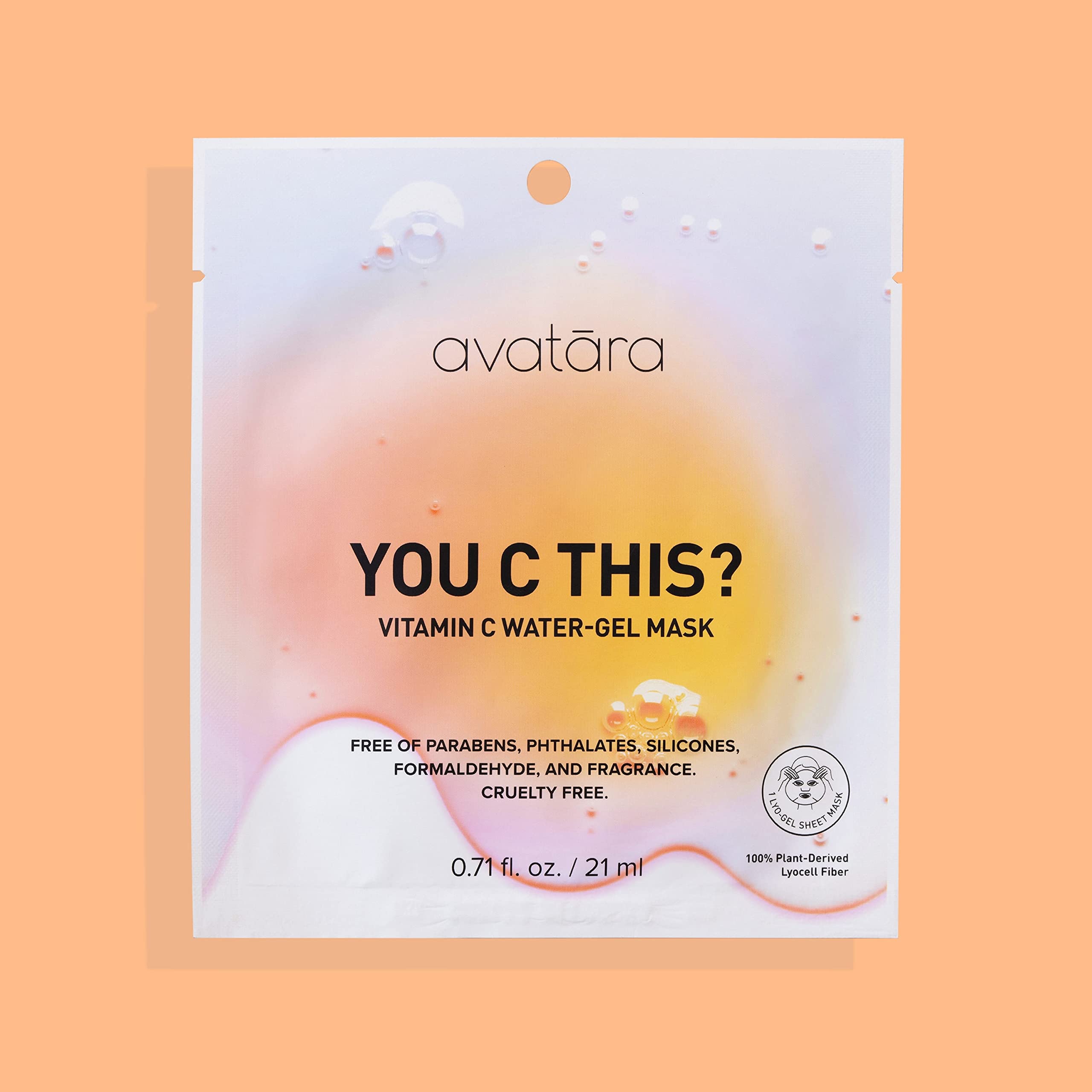 Avatara - You C This? Vitamin C Water-Gel Mask, Hydrating Mask, Sheet Masks With Niacinamide And Hyaluronic Acid, Facial Mask Ma