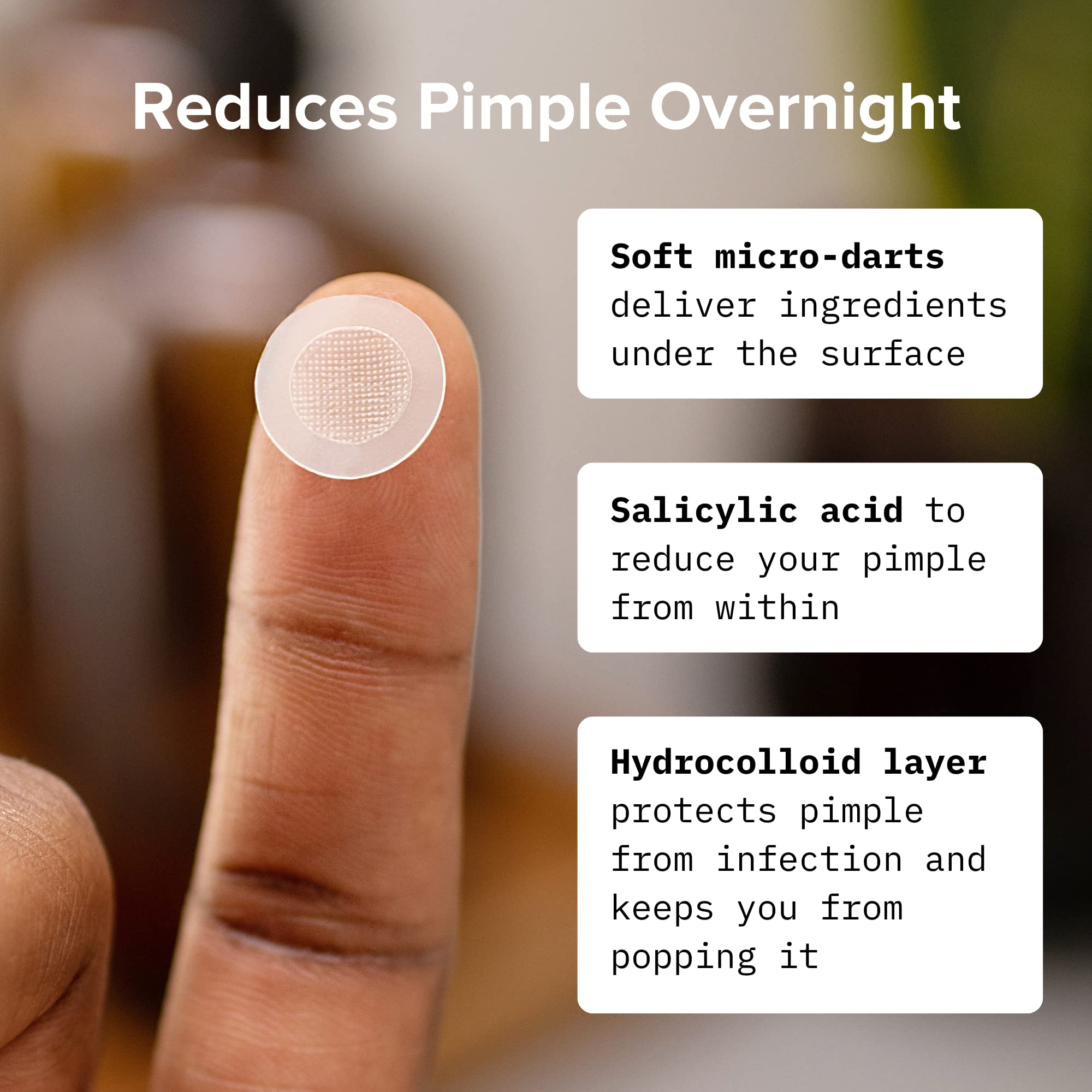 Cardon Prickly Pimple Patches, Spot Acne Treatment For Pimples, Blackheads, Zit Clearing Acne Patches, Salicylic Acid, 1-Step Fa