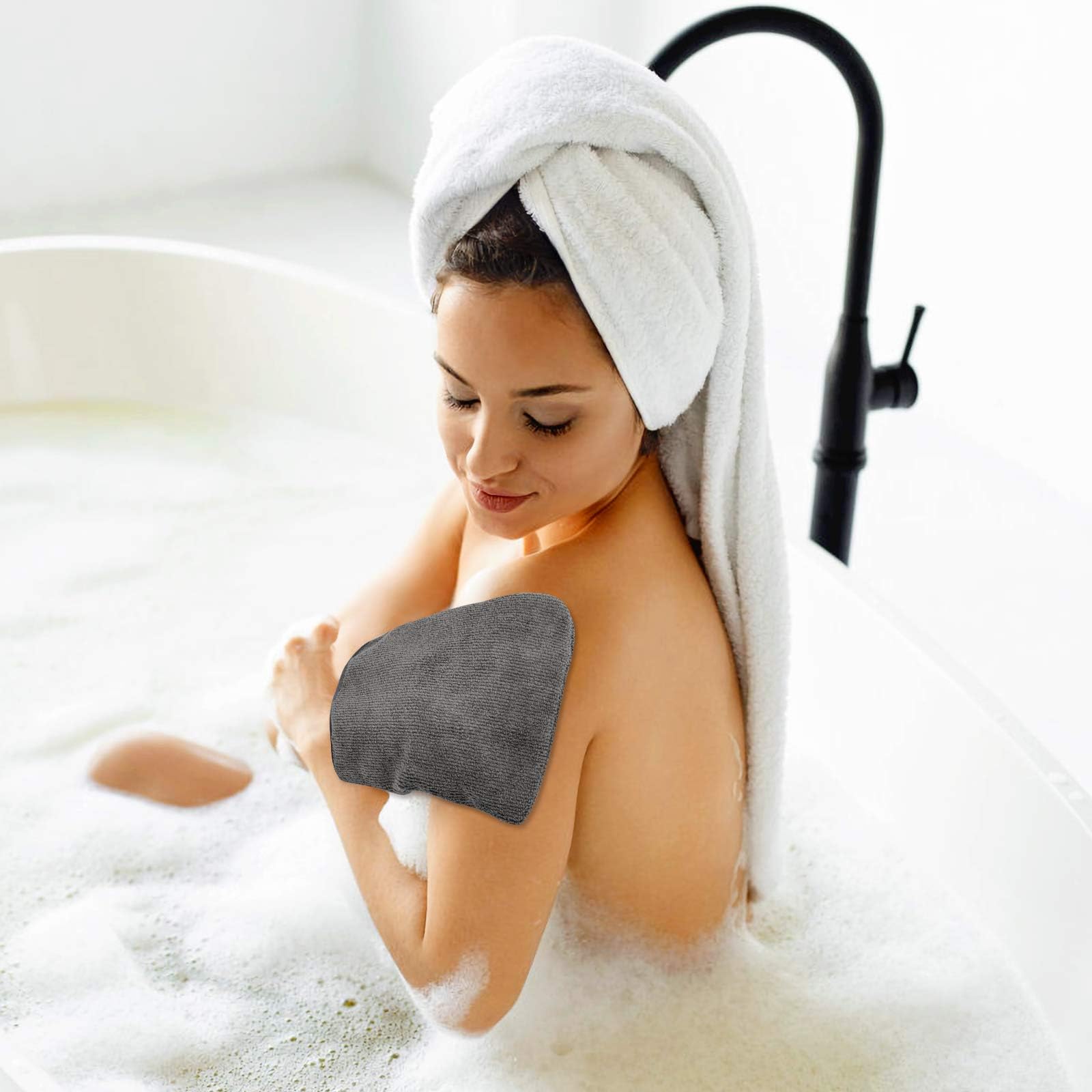 Phogary 10 Pack Microfiber Body Wash Mitts, Soft Face Mitten, Bath Spa Cloth, Reusable Makeup Remover Mitt Gloves, European Styl