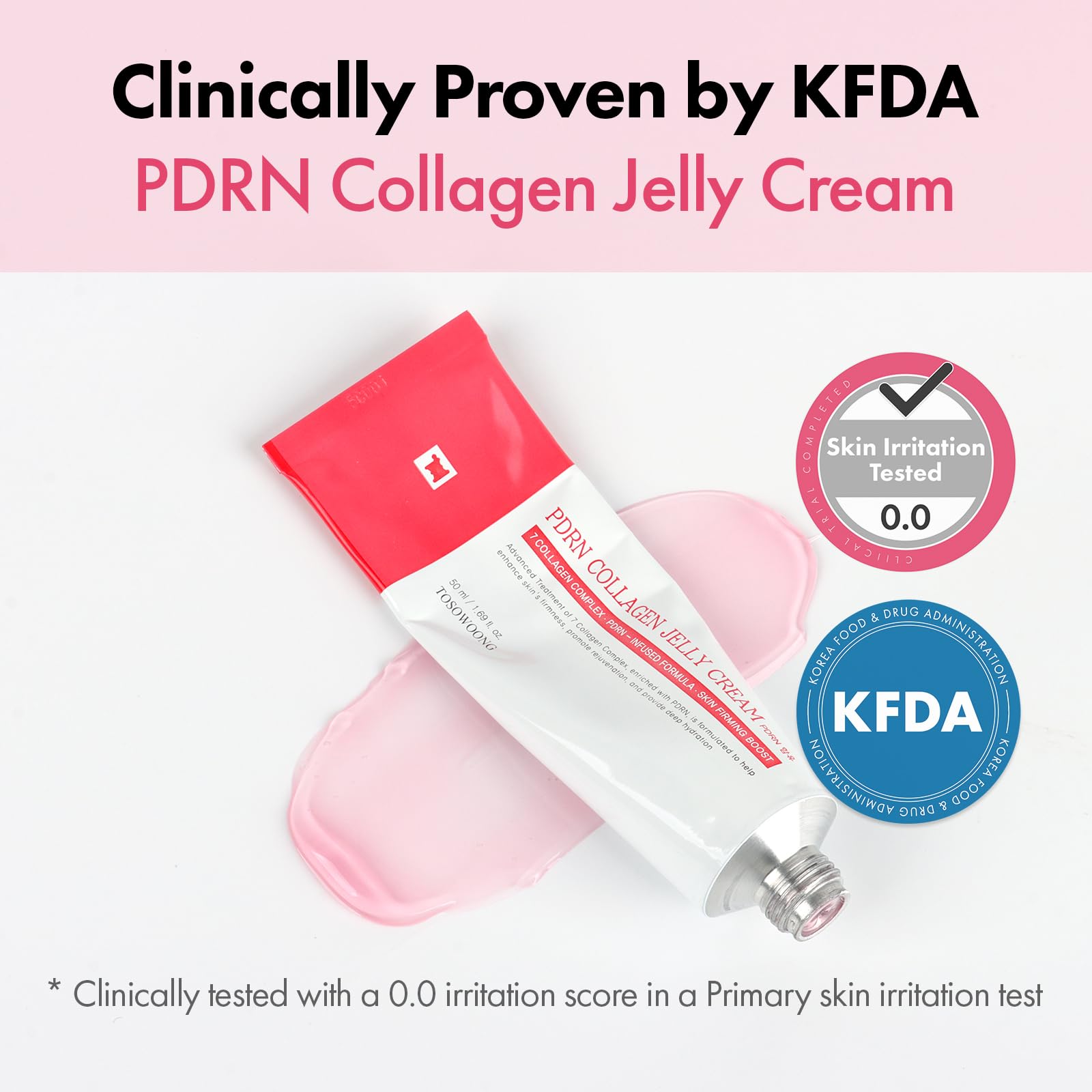 TOSOWOONG PDRN Collagen Jelly Cream, 5,000ppm Salmon DNA PDRN, Niacinamide, Hydrolyzed Collagen, Glow, Hydrating, Firming, Uneve