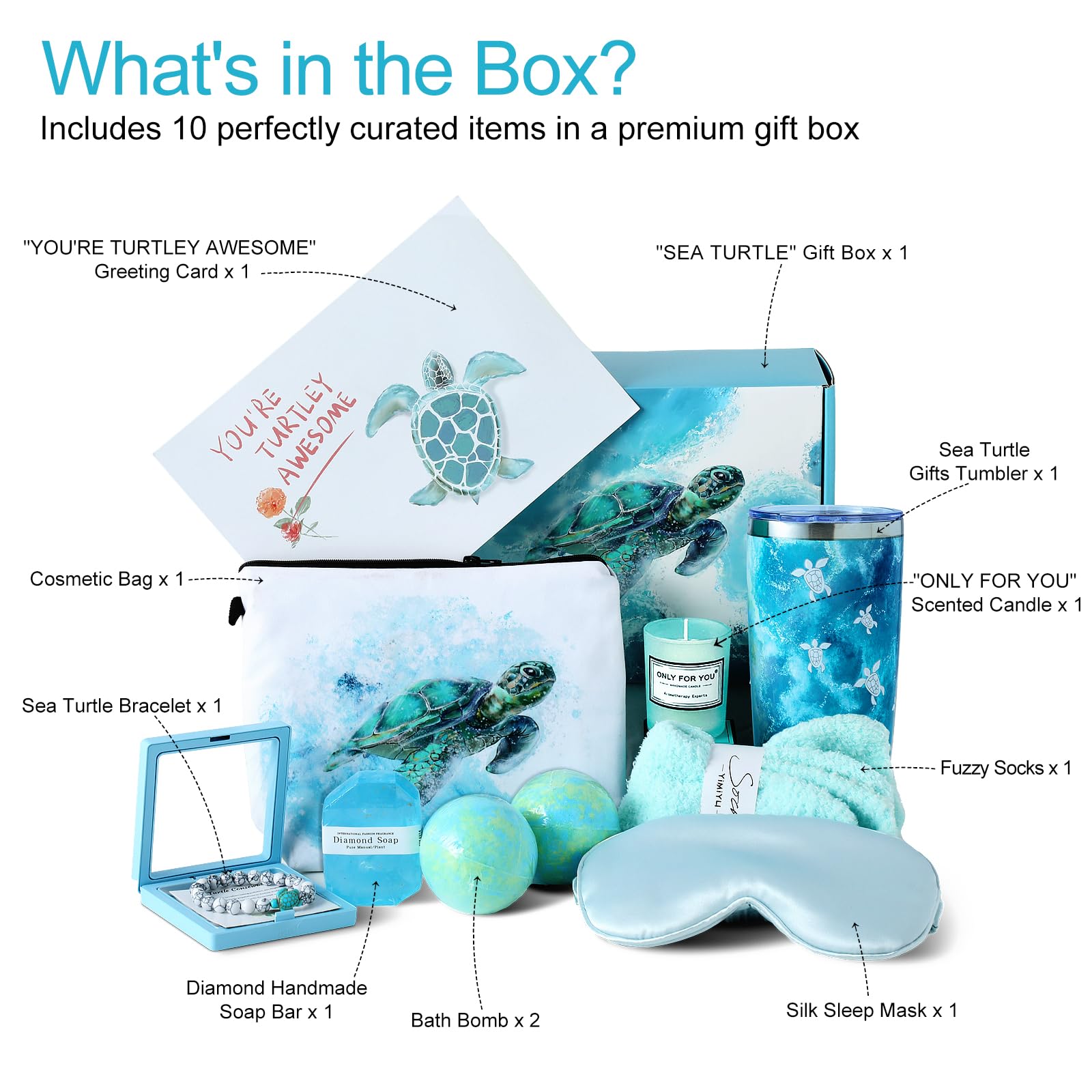 Sea Turtle Gifts For Women Gift Baskets Birthday Gifts Womens Gift Set Relaxing Spa Gift Luxury Valentines Day Christmas Gift Fo