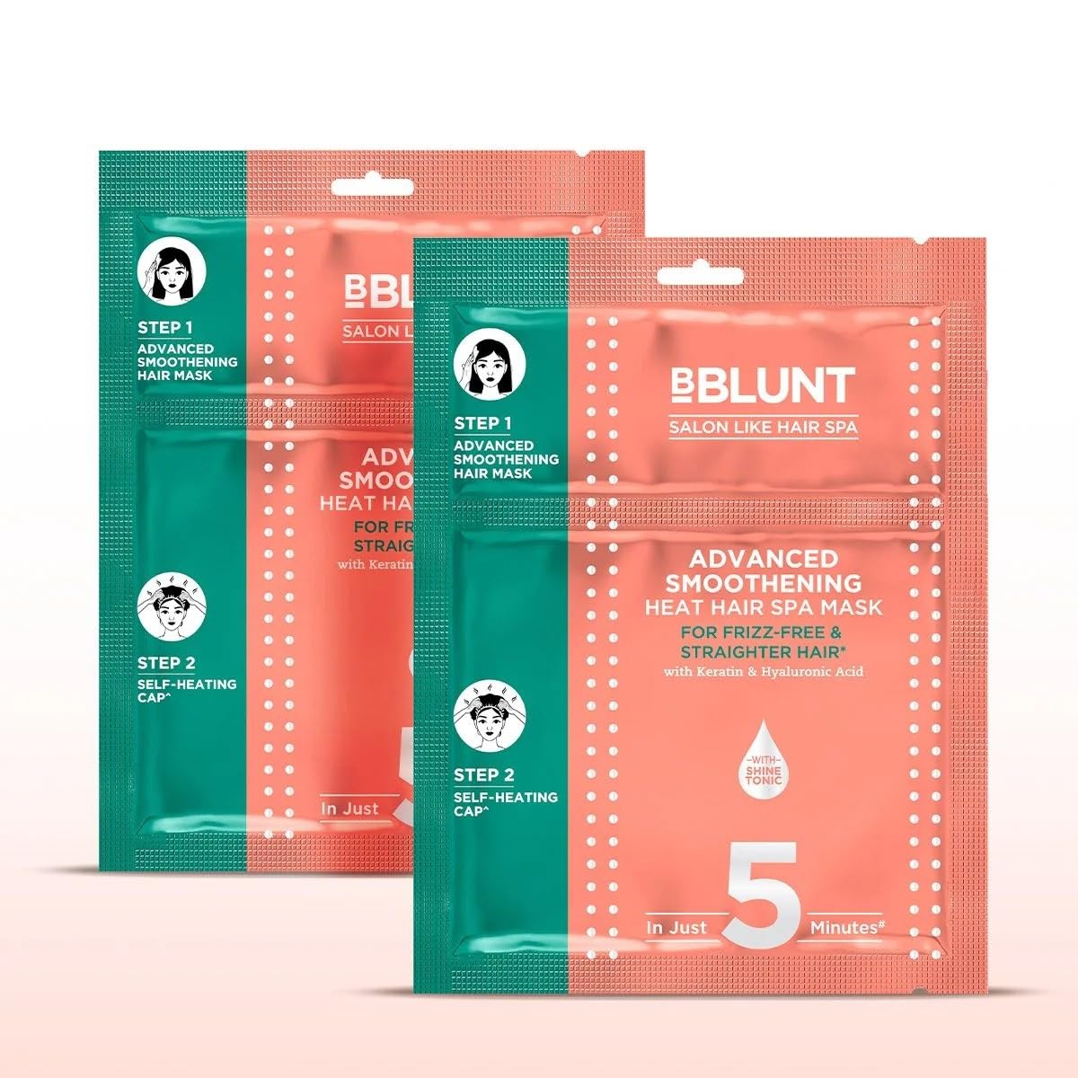 Bblunt Advanced Smoothening Heat Hair Spa Mask With Keratin & Hyaluronic Acid  70 G (Pack Of 2) | Makes Hair FrizzFree & Strai