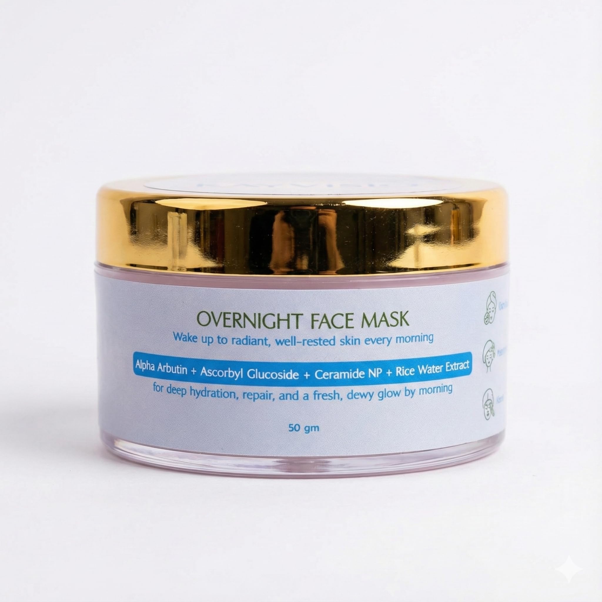 Kayvisio Overnight Face Mask 50G | Alpha Arbutin, Vitamin C & Niacinamide, Brightens Dark Spots | Deep Hydration & Barrier Repai
