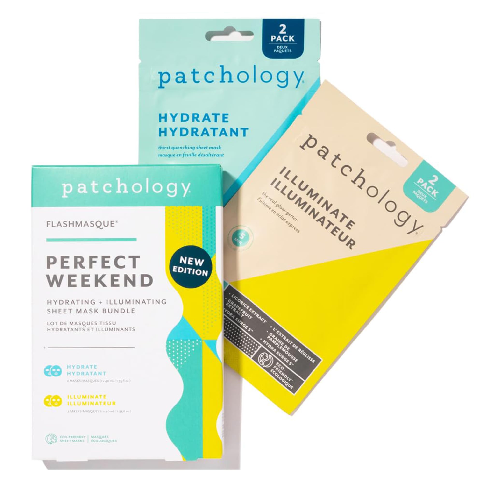 Patchology Hydrating Sheet Masks - Weekend Travel Skincare Essentials - Hyaluronic Acid Masks With Revitalizing Serum, Licorice