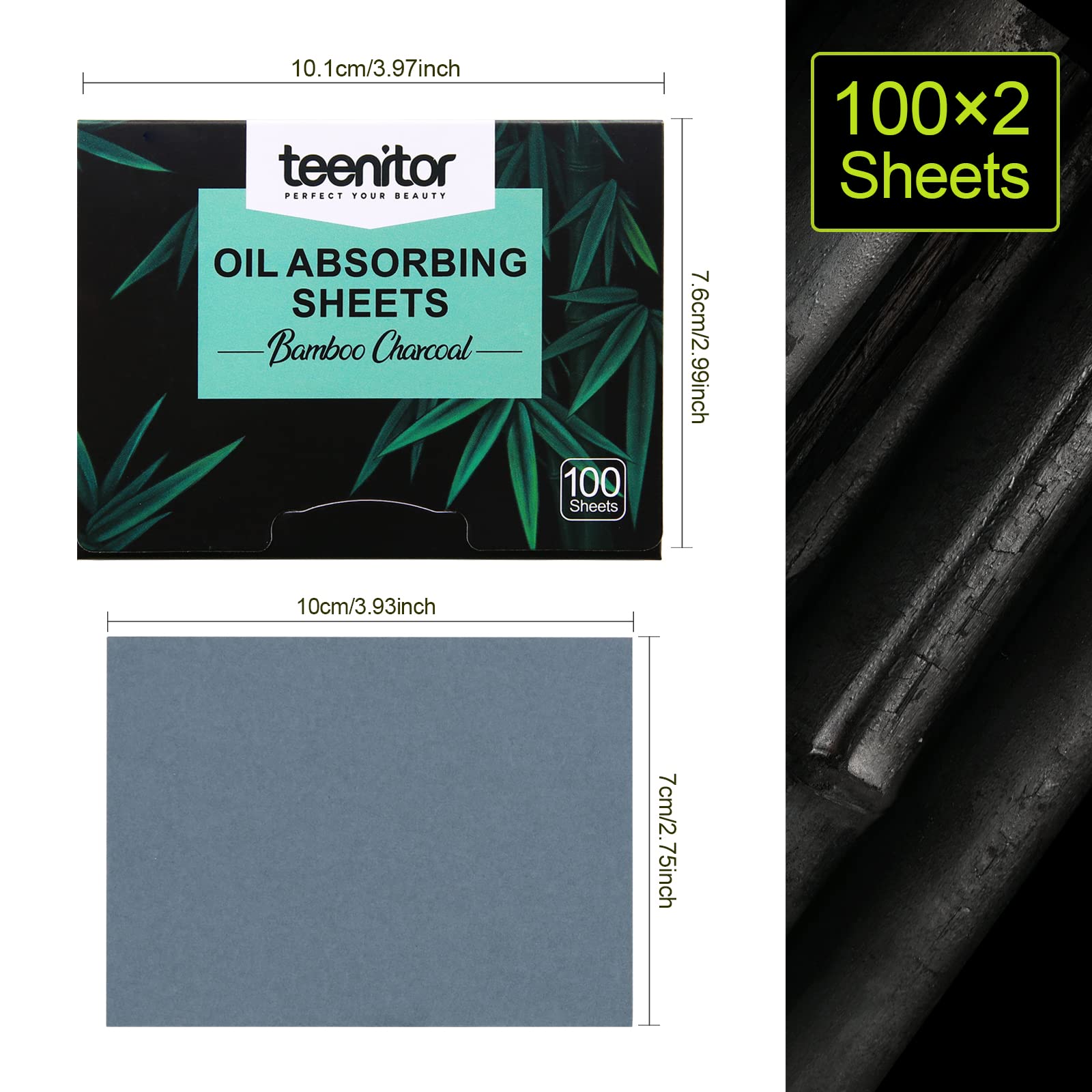 Oil Blotting Paper, Oil Absorbing Sheets for Oily Skin Care,Face Oil Sheets, 200 Count, 3 7/8'' and 2.75''