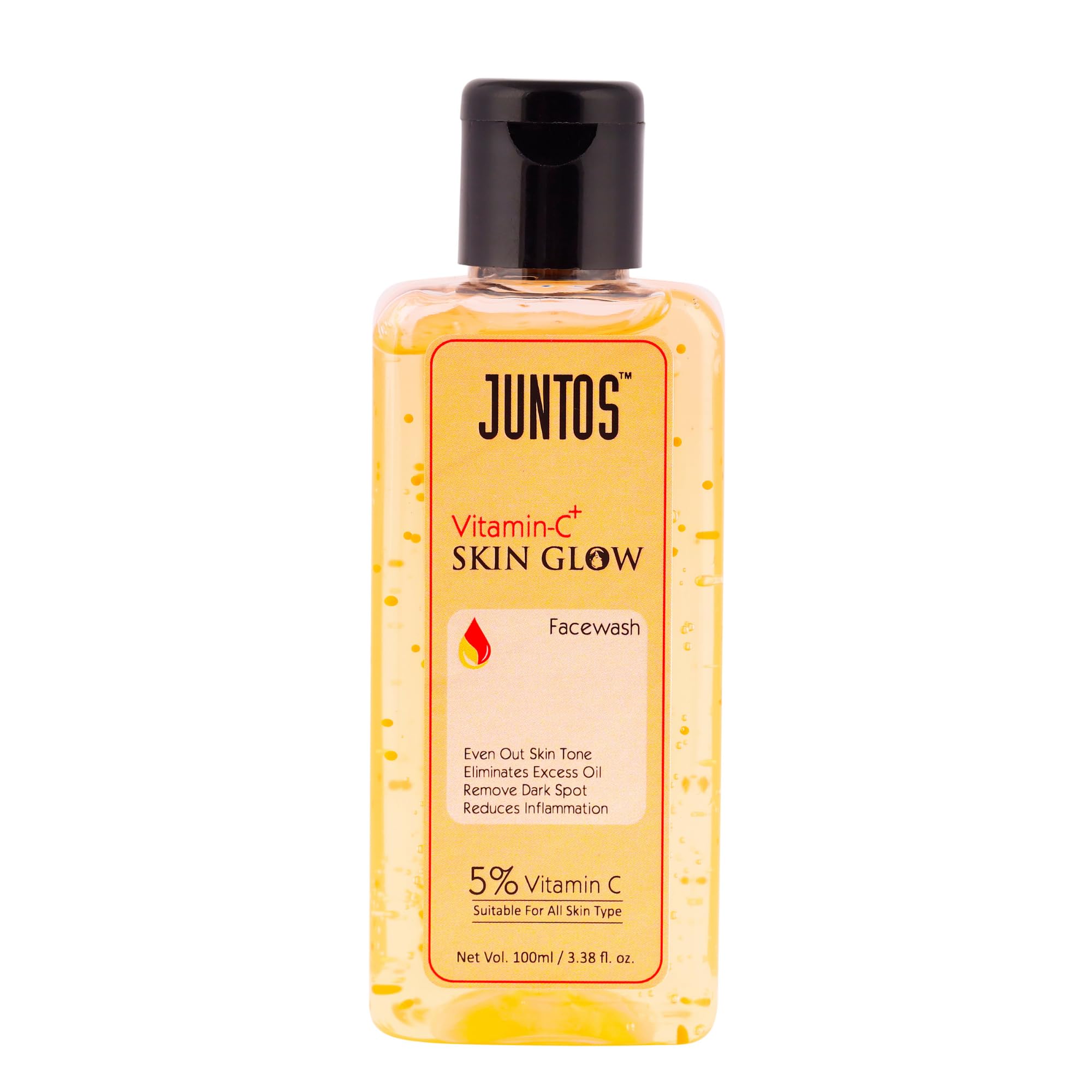 Juntos 5% Vitamin C Facewash Skin Brightening Face Wash 100Ml | For Dull Skin & Dark Spots | Glow Boosting Cleanser With Natural