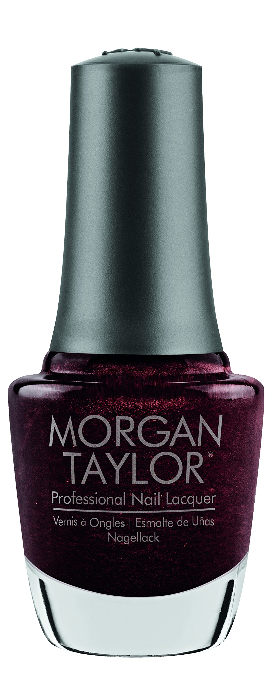 Morgan Taylor Nail Lacquer (Seal The Deal) Dark Red Nail Polish, Finger Nail Polish, Long Lasting Nail Polish, Sparkle Red Nail 