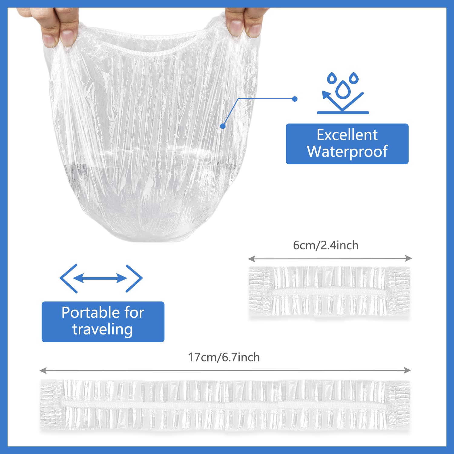 50Pcs Ear Covers For Shower With 80Pcs Shower Caps, Morgles Waterproof Ear Covers For Hair Dye, Large Disposable Hair Caps For S