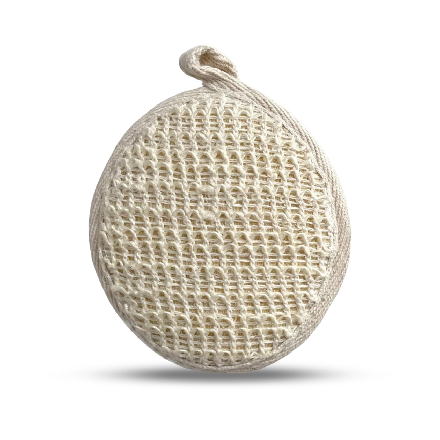 Rusabl Ramie Bath Loofah For Body Deep Cleansing And Scrubbing (Pack Of 1, Round) Reusable Exfoliating Scrub Sponge, Made Of Nat