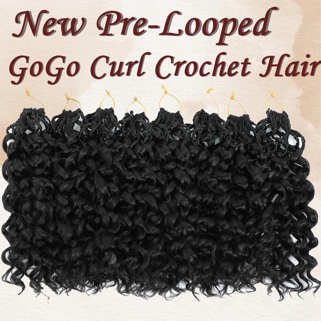 Pre Looped Gogo Curl Crochet Hair 12 Inch 8 Packs Pre Twisted Short Curly Crochet Hair For Black Women Ocean Wave Crochet Hair W