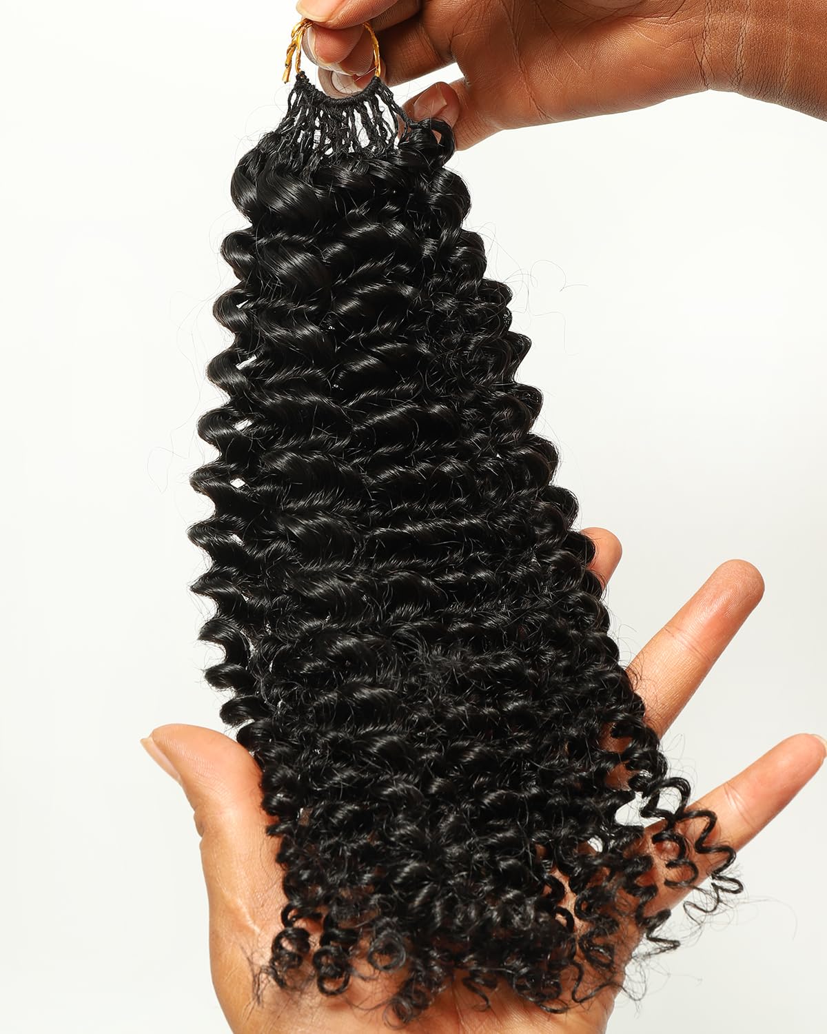 BEEOS Human Crochet Hair Kinky Curly 40g, Pre-Separated Knotless Crochet Human Hair for Women 16 Inch, Detangle Easily and Reusa