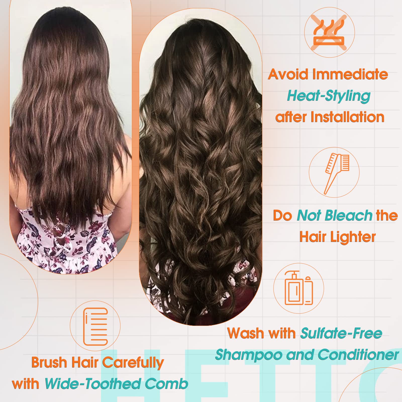 Hetto Ombre Brown Human Hair Weft Sew in Extensions Weft Hair Extensions Human Hair #2/8/2 Darkest Brown with Ash Brown Balayage